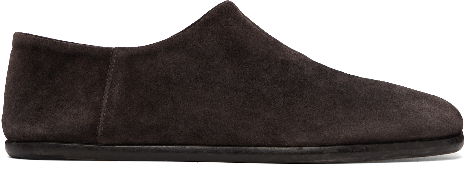 Maison Margiela Tabi ローファー　スウェード　ダークブラウン Maison Margiela: ブラウン Tabi バブーシュ ローファー | SSENSE 日本