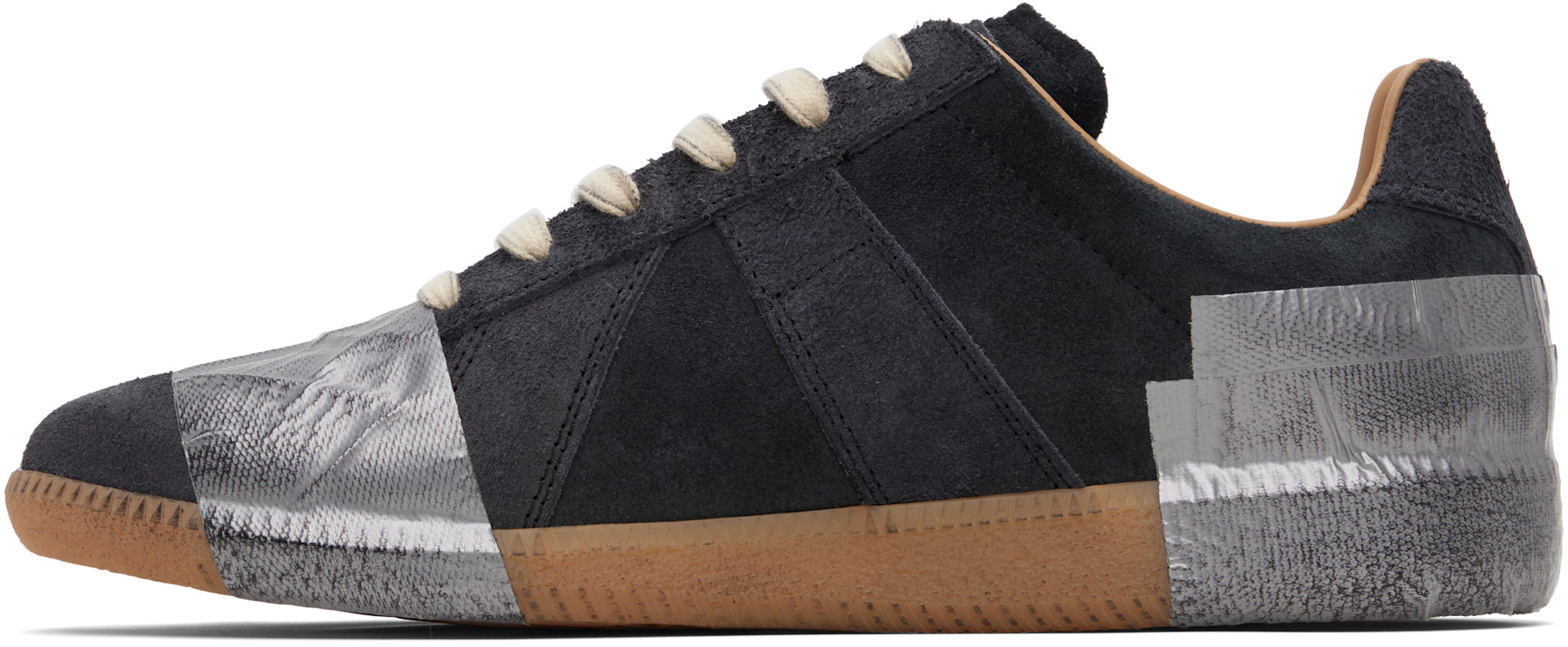 Maison Margiela: Black Replica Sneakers | SSENSE Canada