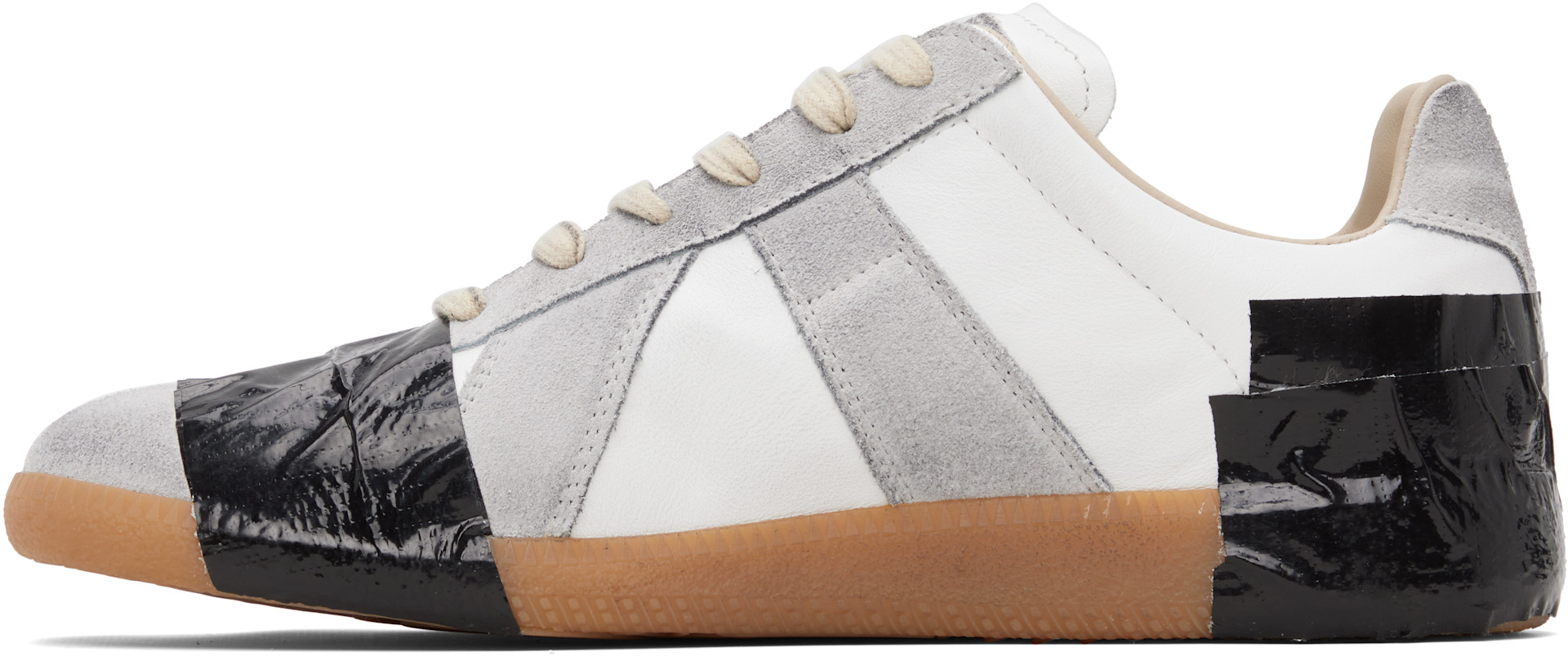 Maison Margiela: White & Gray Replica Sneakers | SSENSE