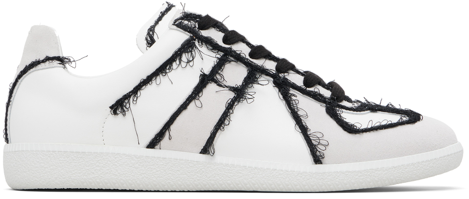 Maison Margiela: オフホワイト Replica Embroidery スニーカー 