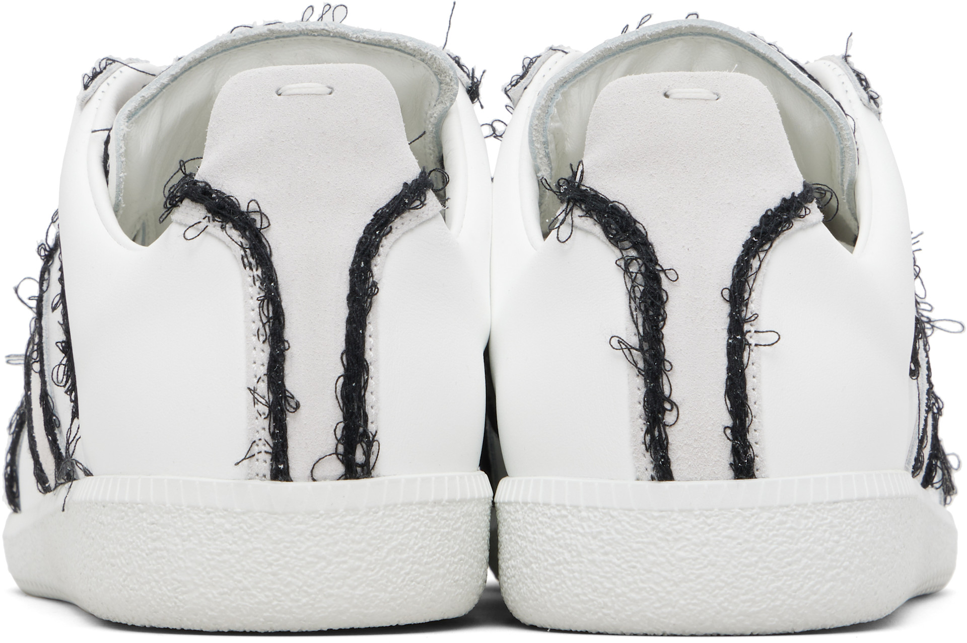 Maison Margiela: Off-White Replica Embroidery Sneakers | SSENSE
