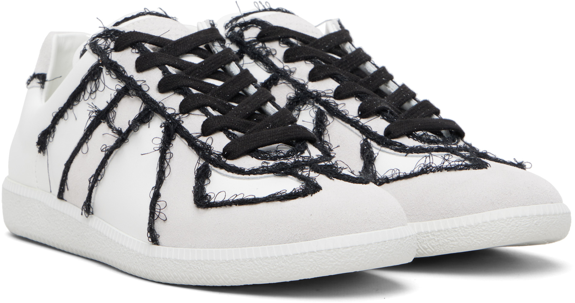 chanieee☆Maison Margiela REPLICA Maison Margiela: Off-White Replica Embroidery Sneakers | SSENSE
