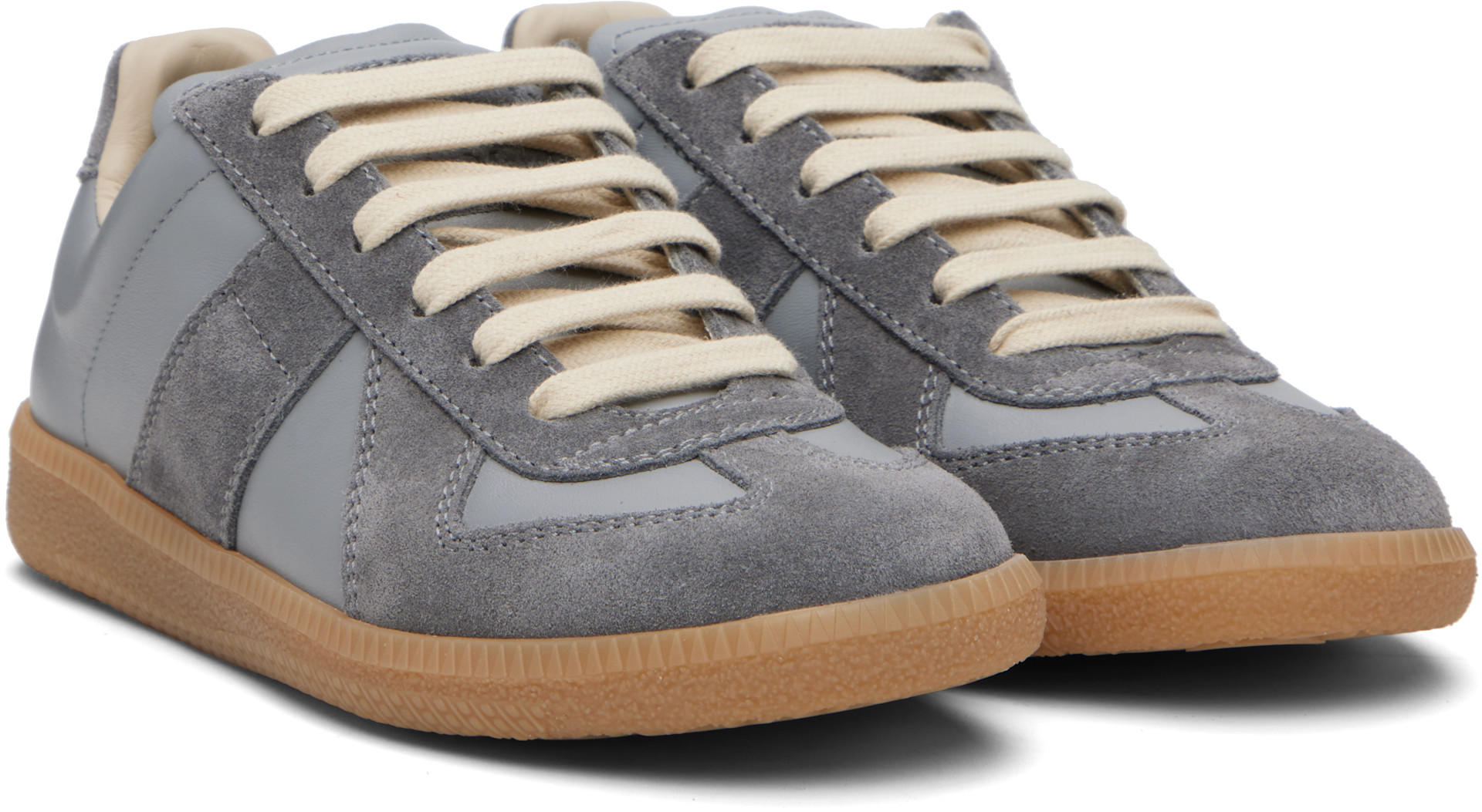 Maison Margiela: Gray Replica Sneakers | SSENSE