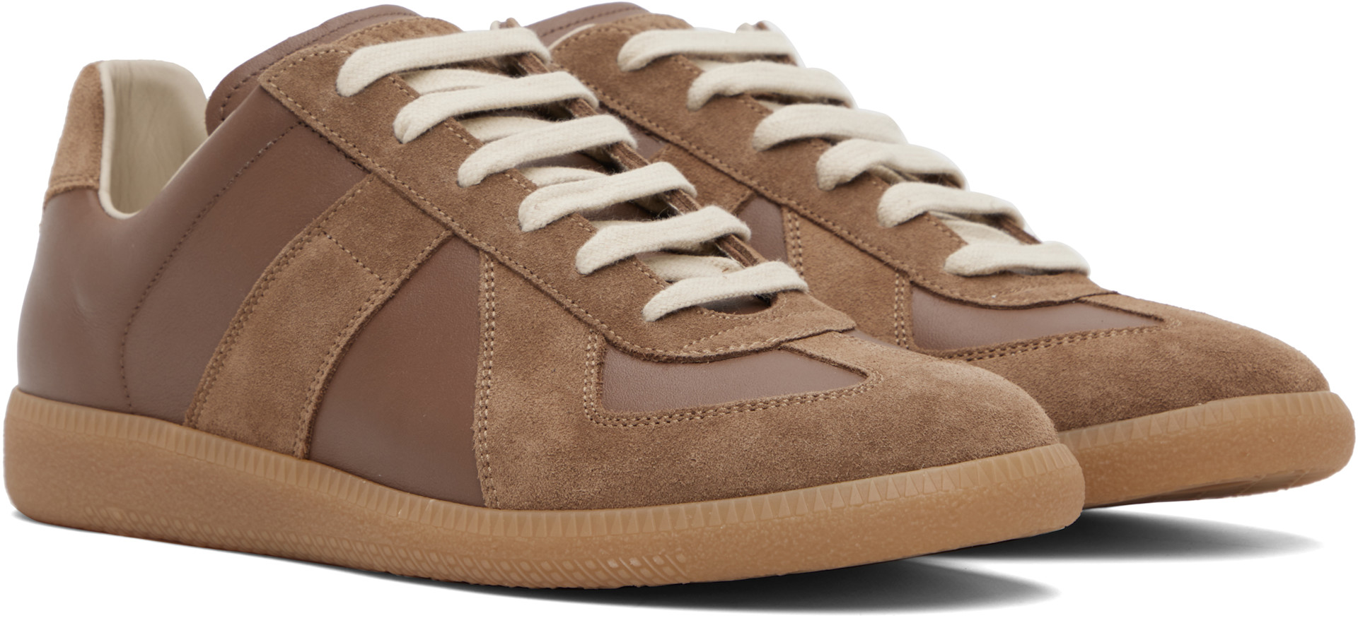 Maison Margiela: Tan Replica Sneakers | SSENSE Canada