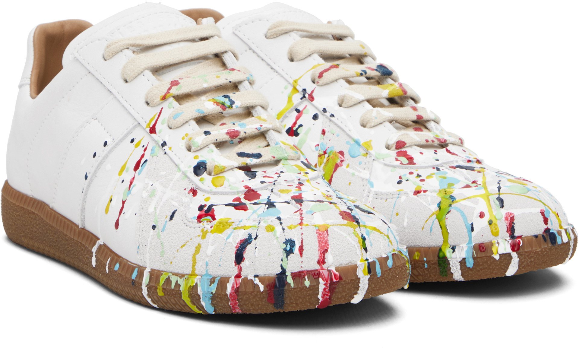 Maison Margiela - White Paint Replica Sneakers