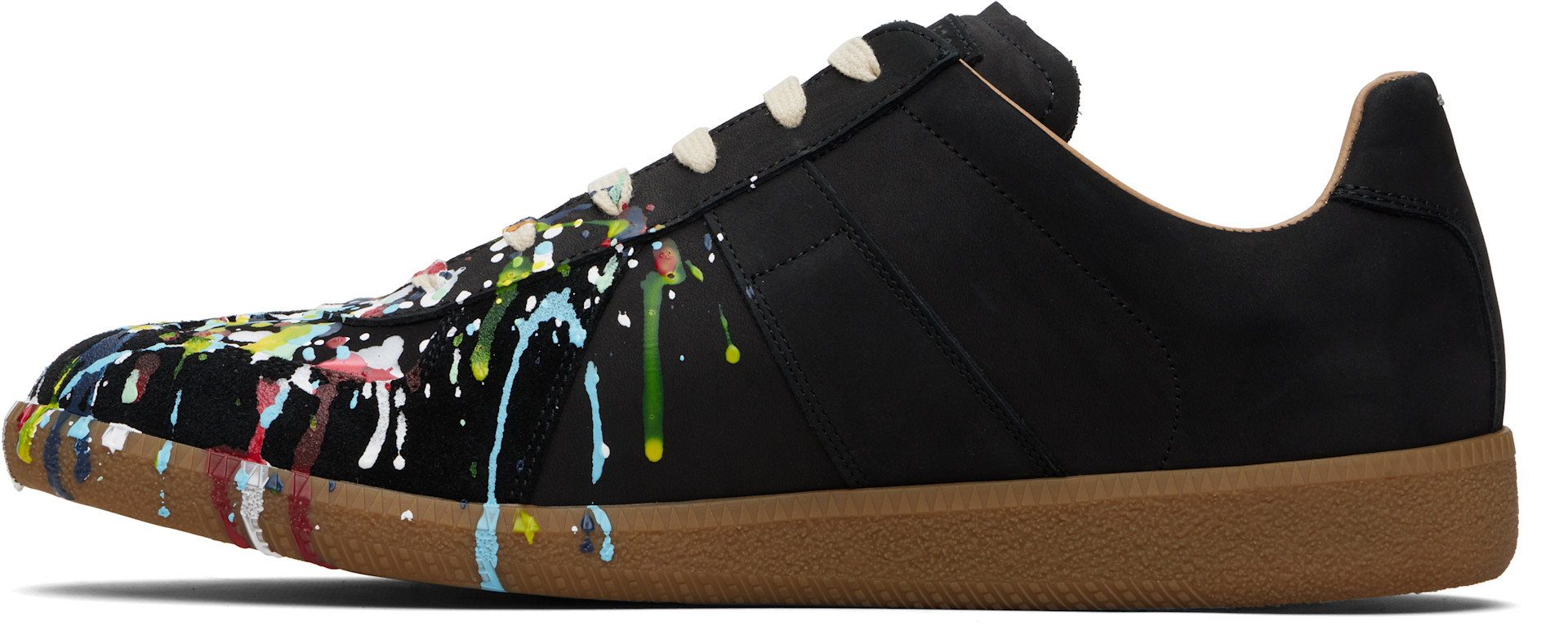 Maison Margiela: ブラック Paint Replica スニーカー | SSENSE 日本