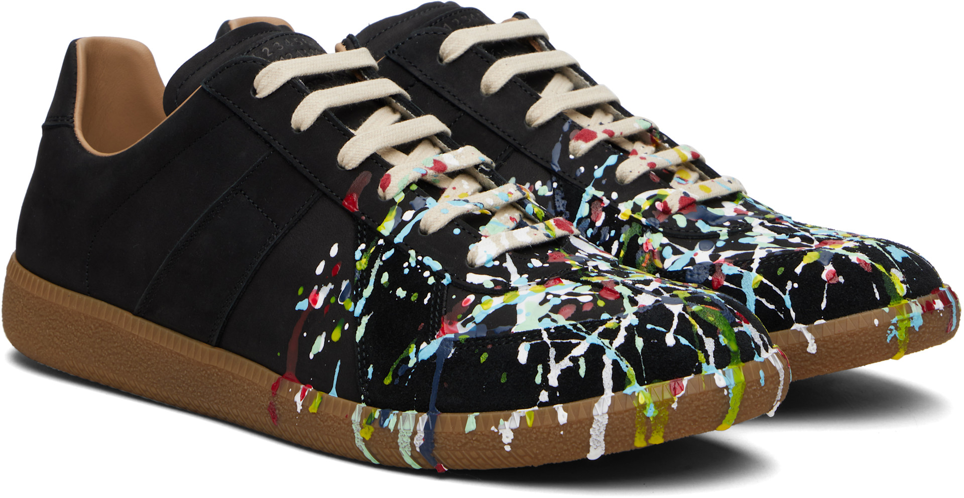 Maison Margiela ブラック スニーカー Maison Margiela: ブラック Paint Replica スニーカー | SSENSE 日本