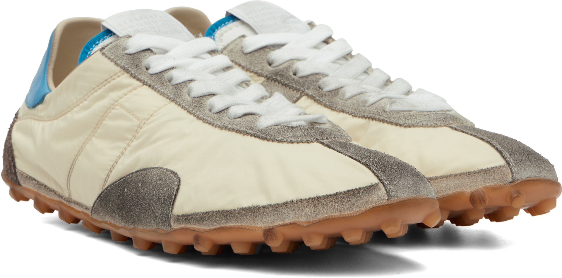 Maison Margiela - Baskets Sprinter blanc cassé et bleu