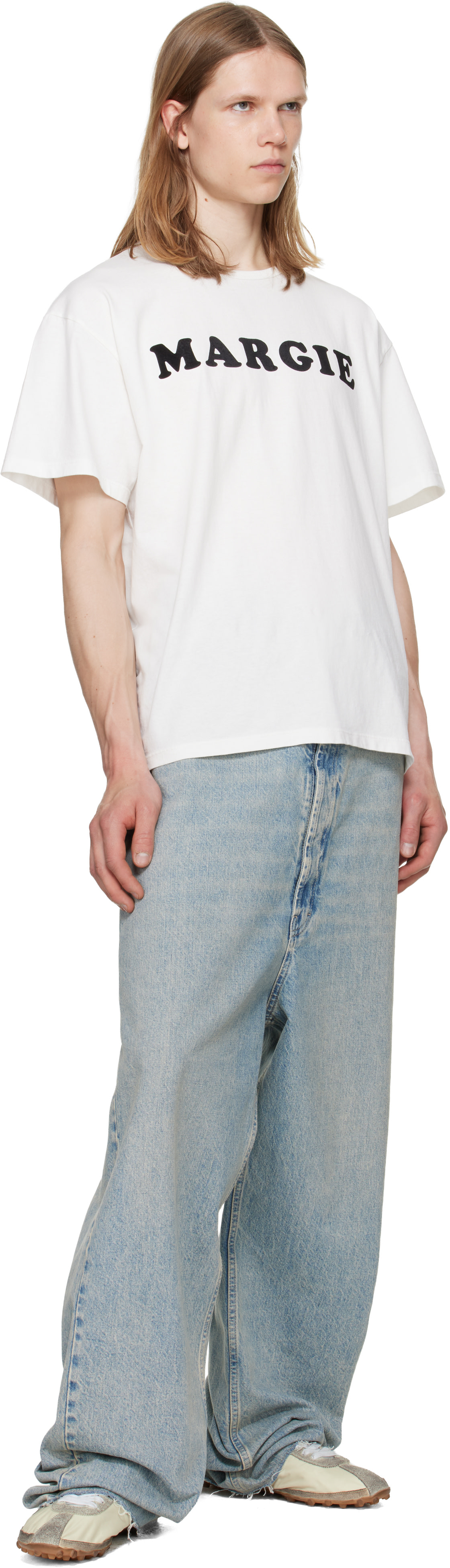 Maison Margiela - Baskets Sprinter blanc cassé et bleu