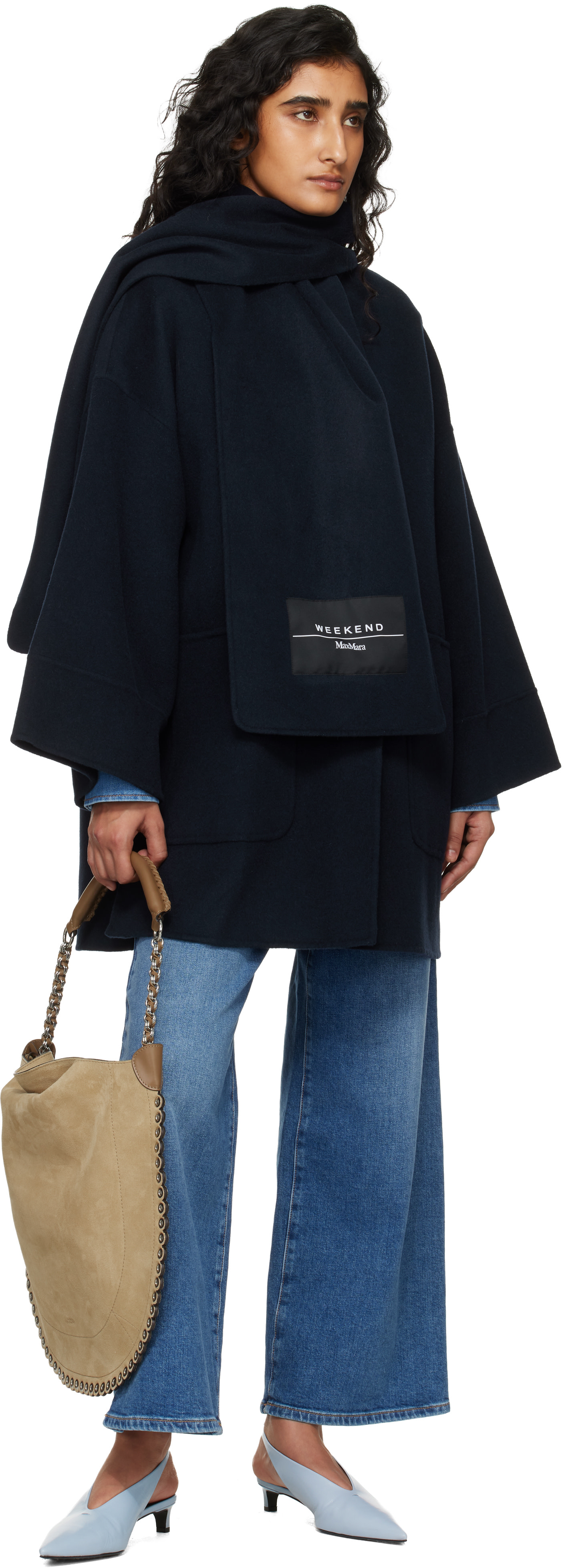 Weekend Max Mara - 네이비 풀크로 코트