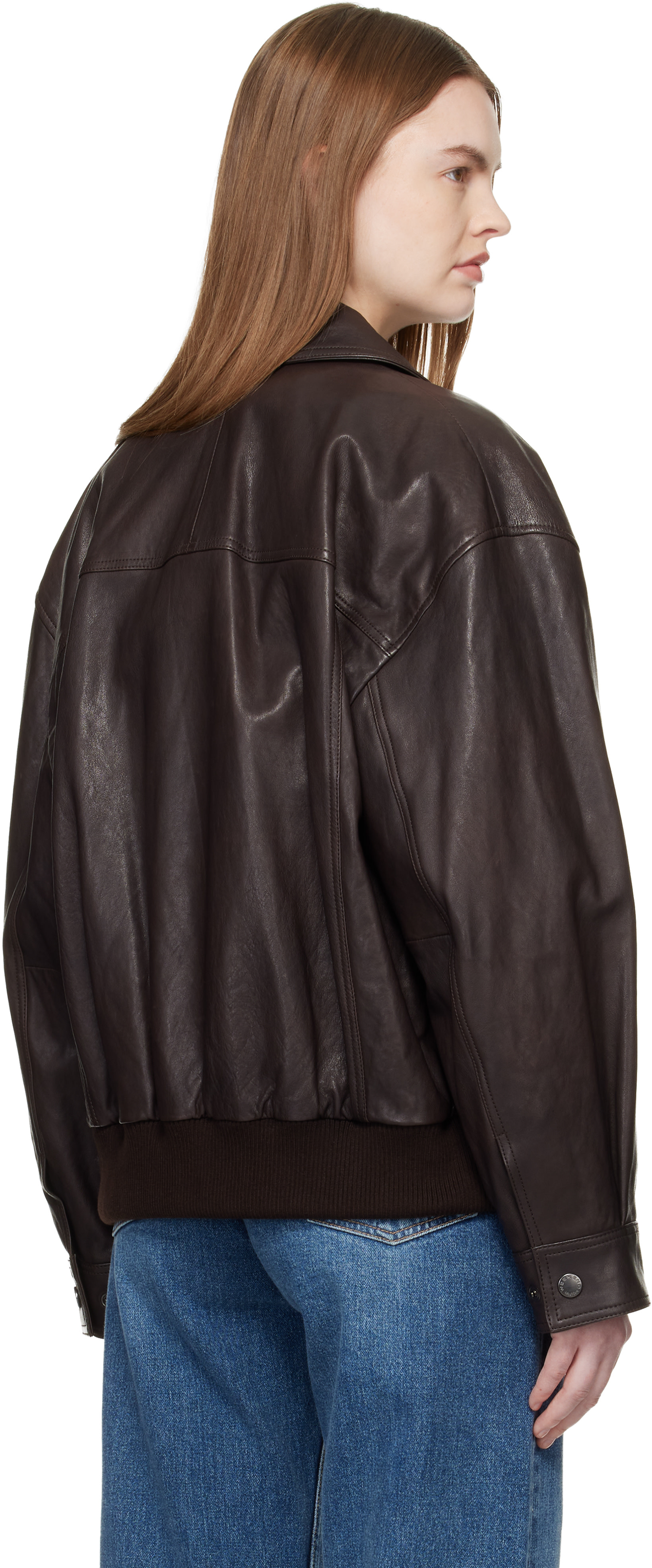 Weekend Max Mara: ブラウン Gigante レザージャケット | SSENSE 日本 Weekend Max Mara: ブラウン Gigante レザージャケット | SSENSE 日本