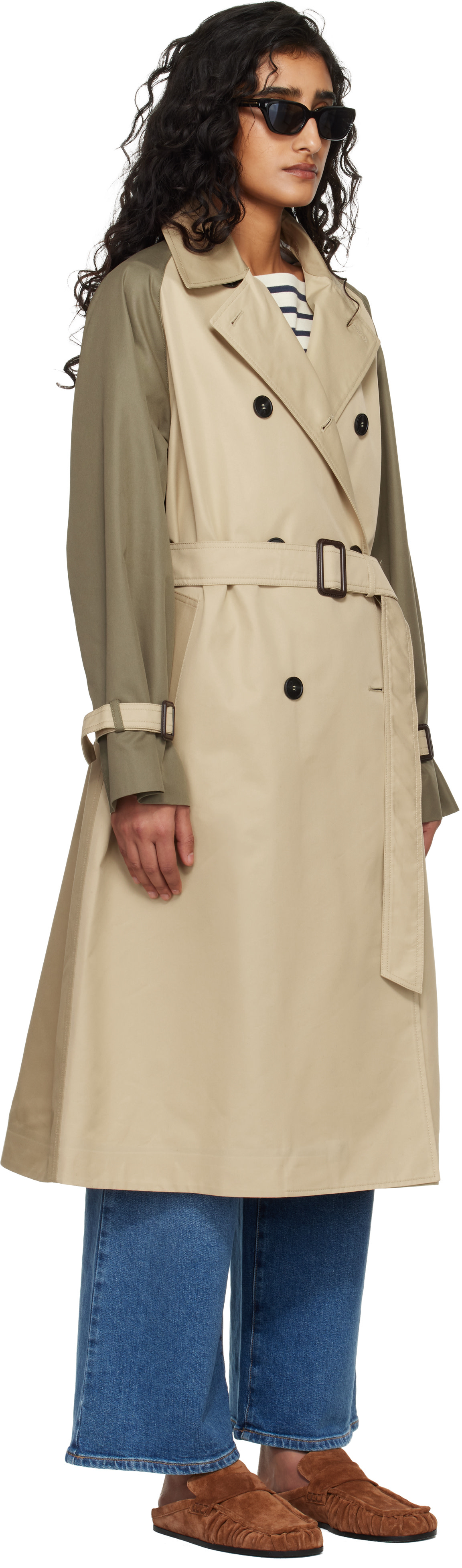 Weekend Max Mara - Trench Canasta beige et vert