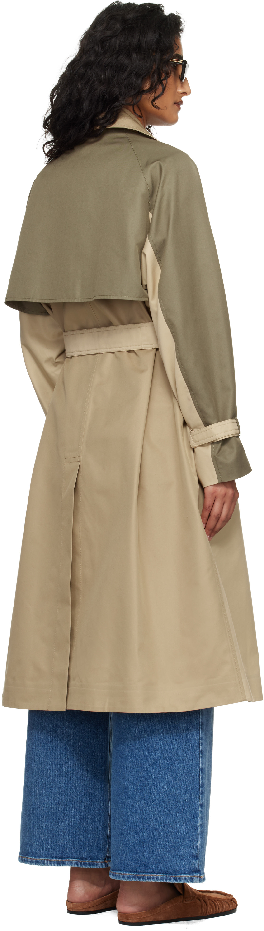 Weekend Max Mara - Trench Canasta beige et vert