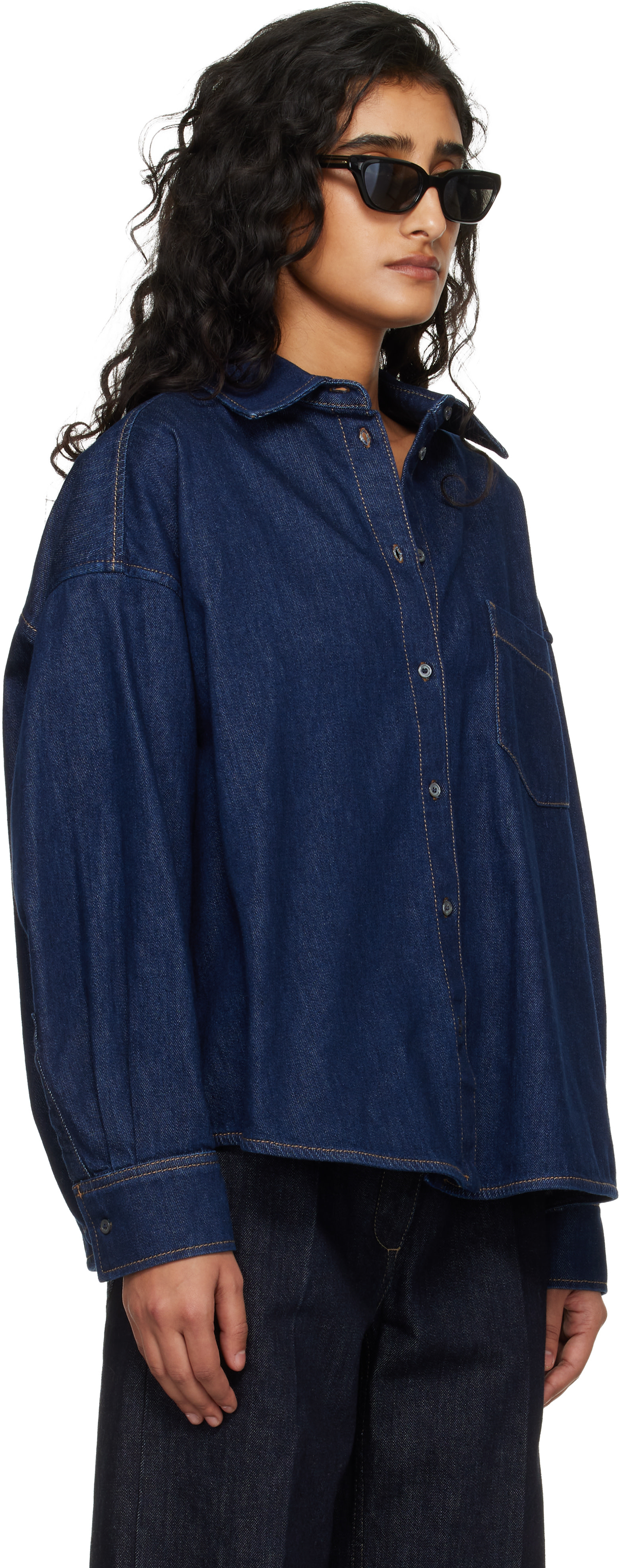 Weekend Max Mara: ネイビー Foggia デニムシャツ | SSENSE 日本