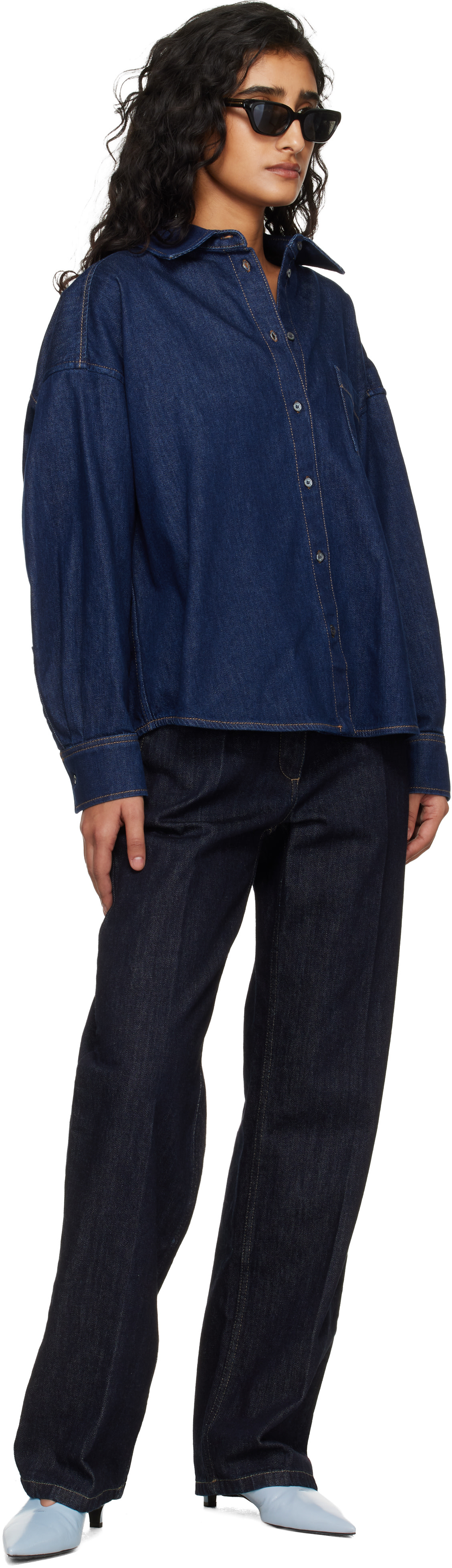 Weekend Max Mara: ネイビー Foggia デニムシャツ | SSENSE 日本
