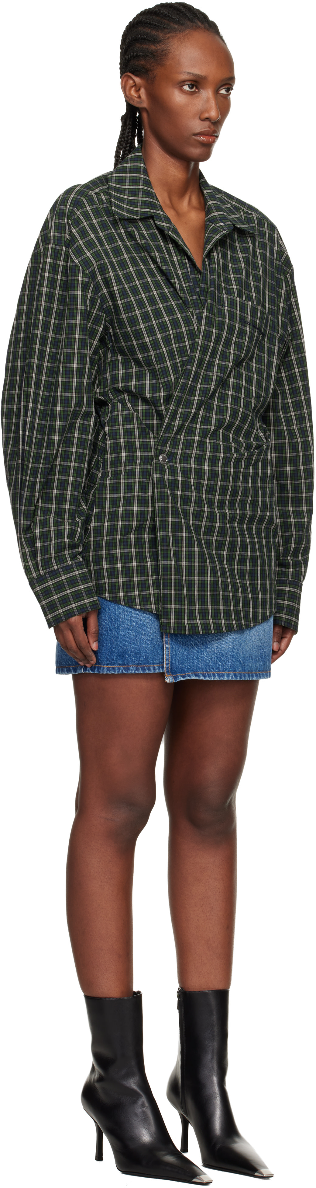 Alexander Wang - Robe courte verte à assemblage cache-cœur