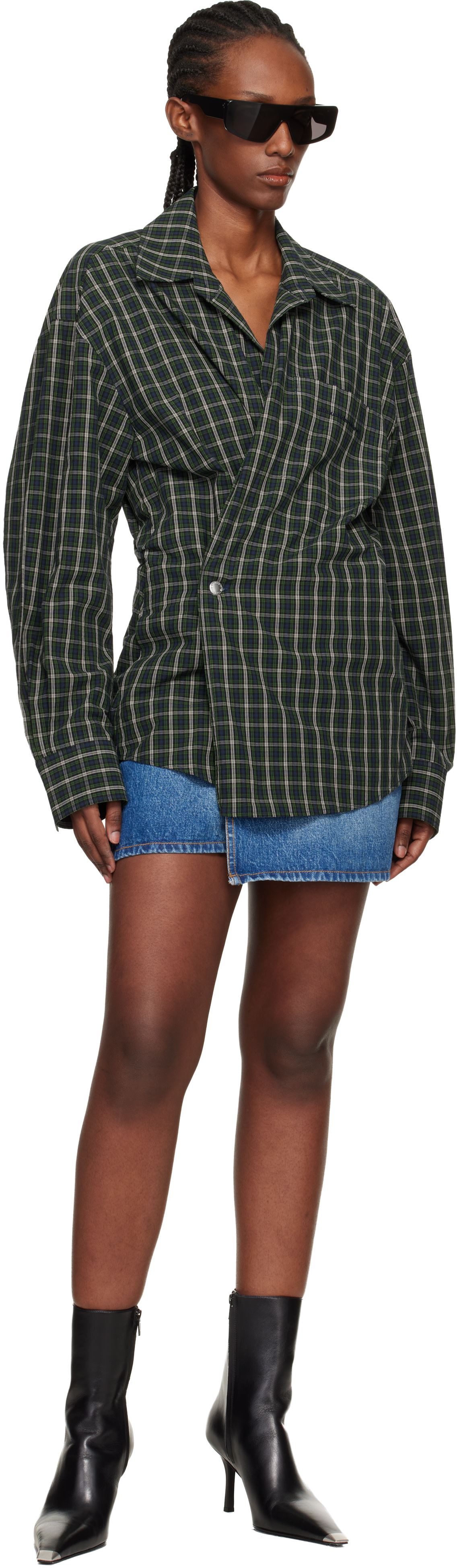 Alexander Wang - Robe courte verte à assemblage cache-cœur