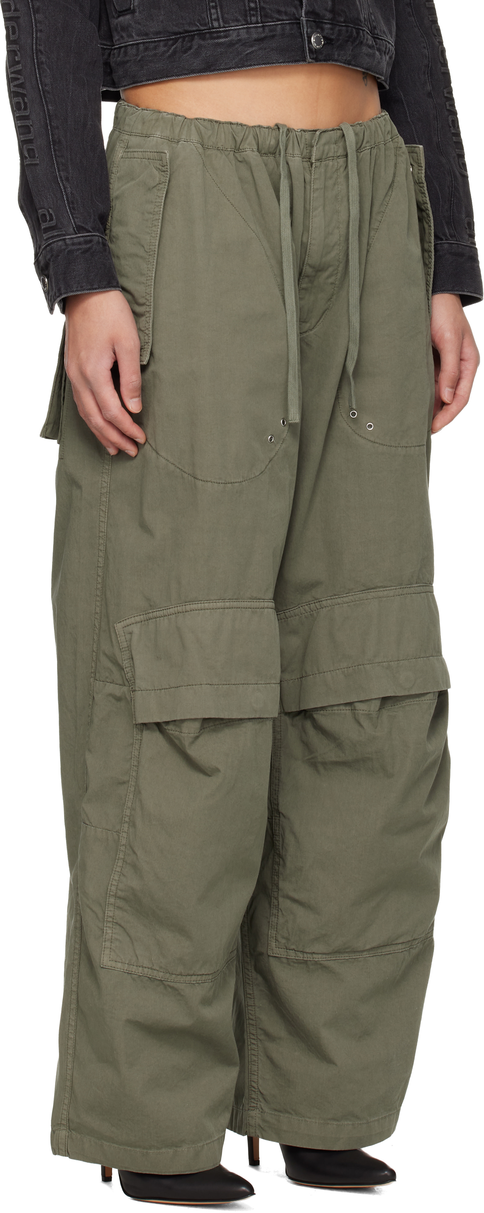 Alexander Wang: Khaki Mid-Rise Articulated Pockets Cargo Pants