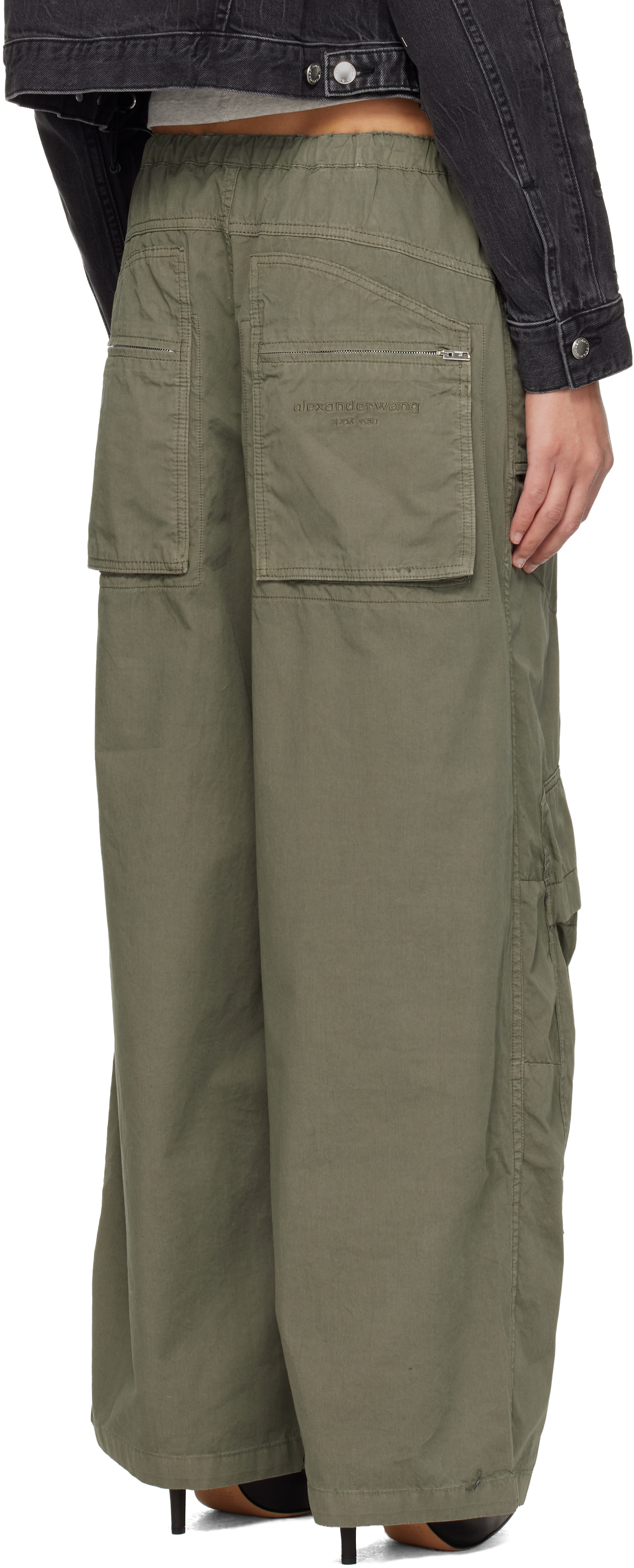 Alexander Wang: カーキ Articulated Pockets ミッドライズ カーゴ