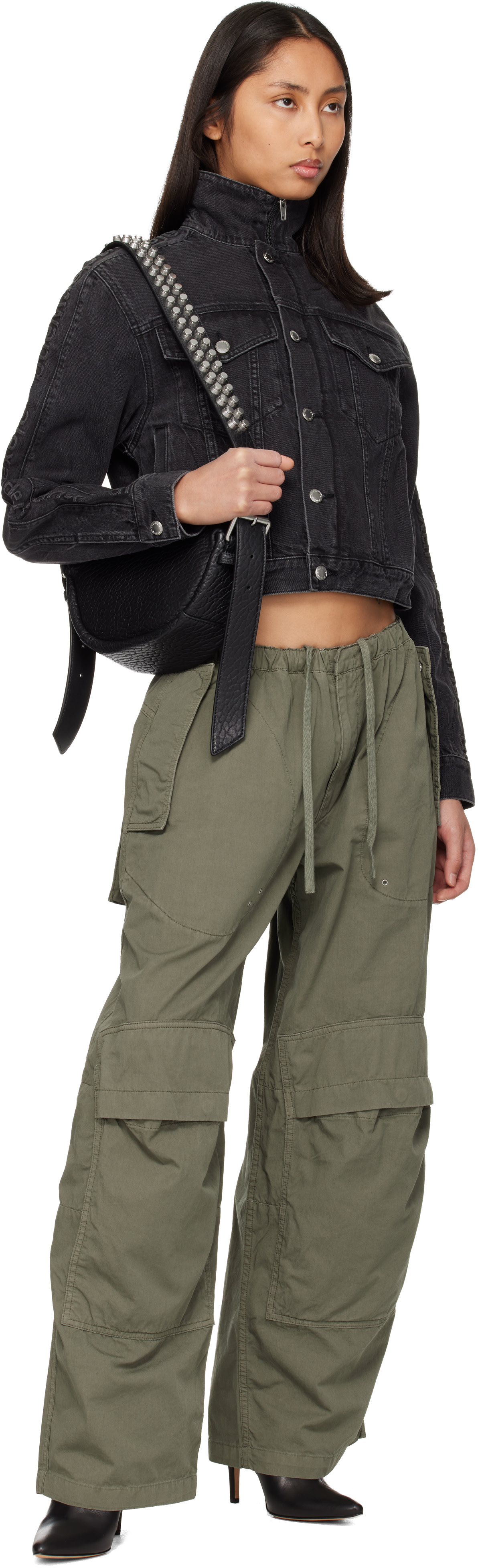Alexander Wang: Khaki Mid-Rise Articulated Pockets Cargo Pants