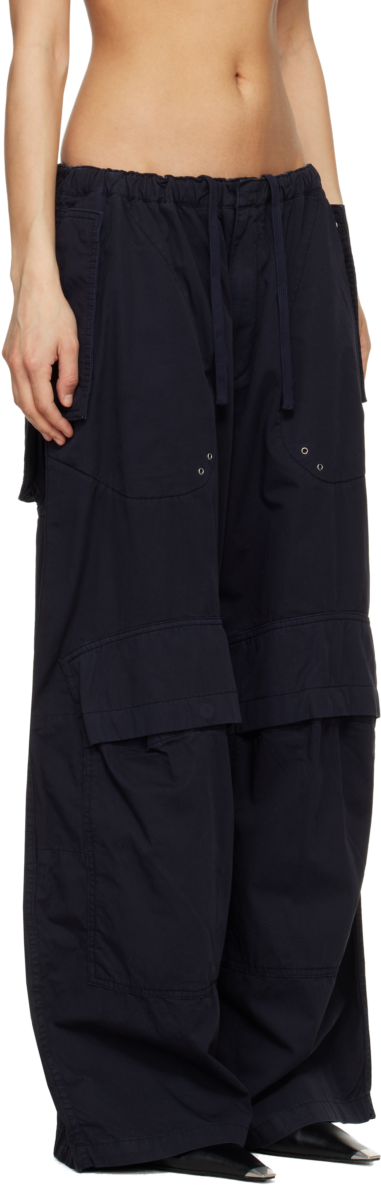 Alexander Wang: Black Articulated Mid-Rise Cargo Pants | SSENSE