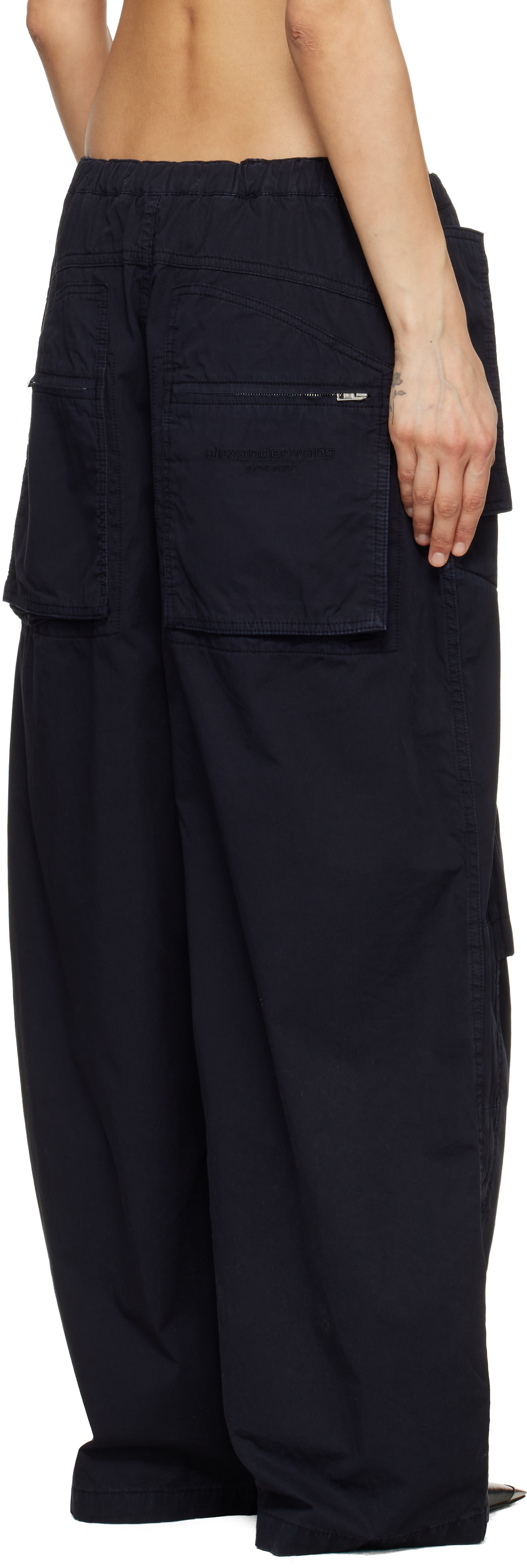 Alexander Wang: Black Articulated Mid-Rise Cargo Pants | SSENSE