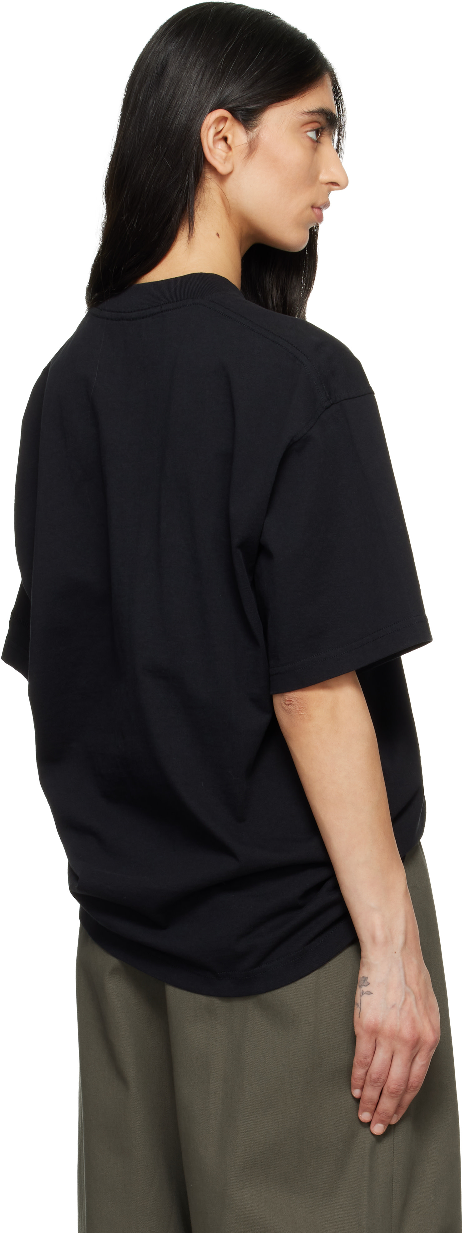 Alexander Wang: ブラック オーバーサイズ グラフィックTシャツ