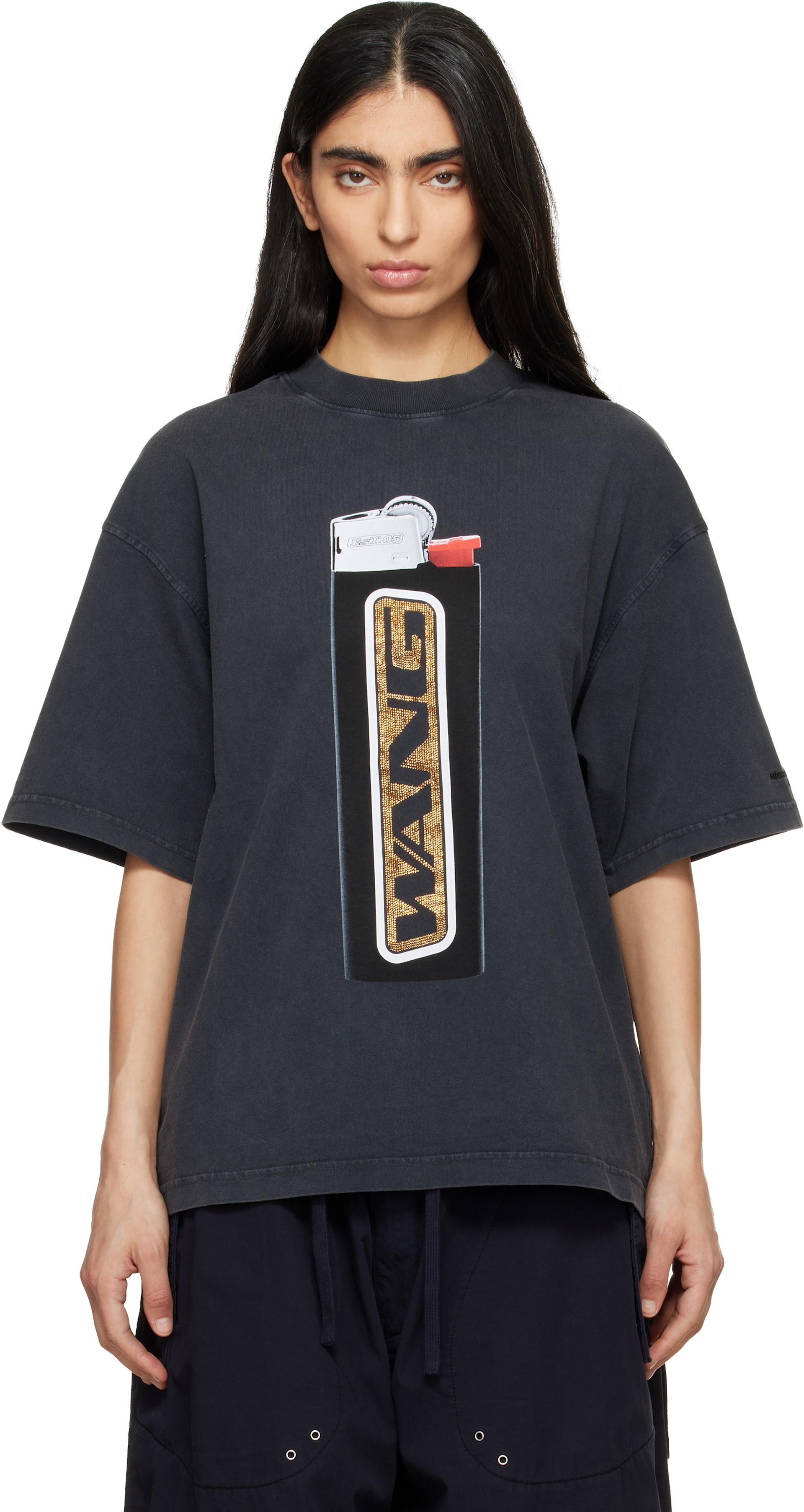 alexanderwang.t ブラック 半袖Tシャツ Alexander Wang: ブラック