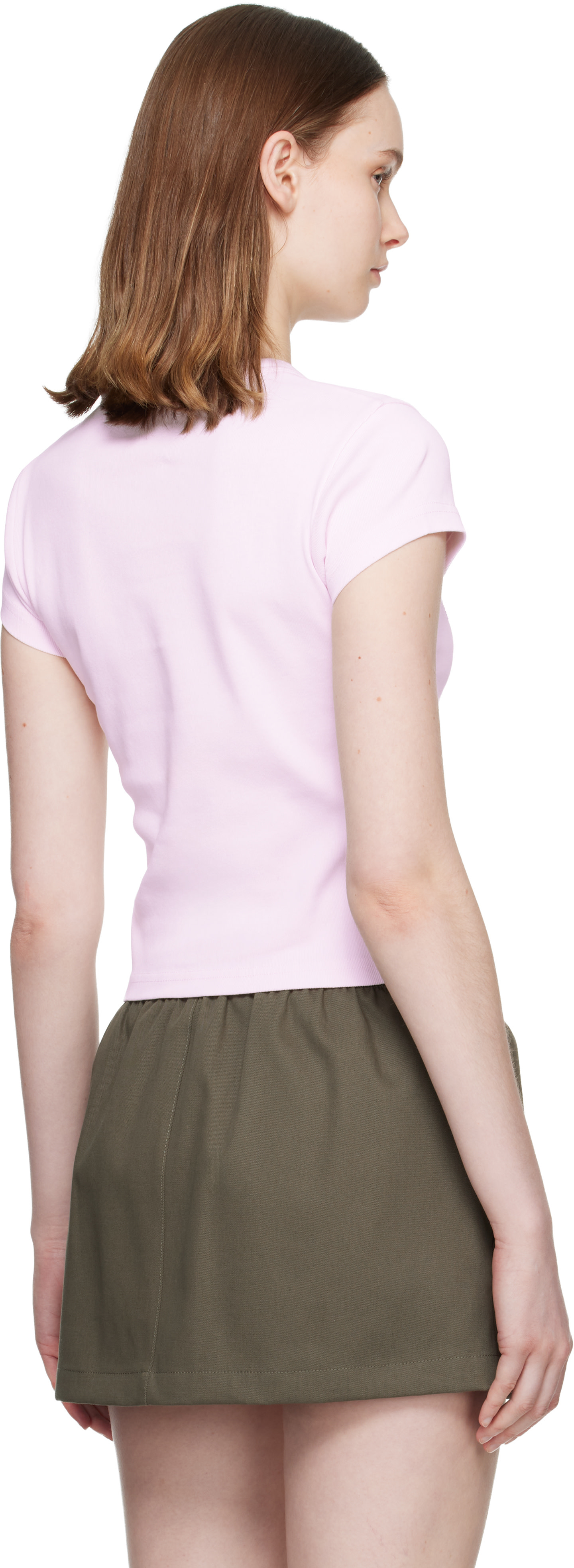 Alexander Wang - Micro t-shirt rose à logo