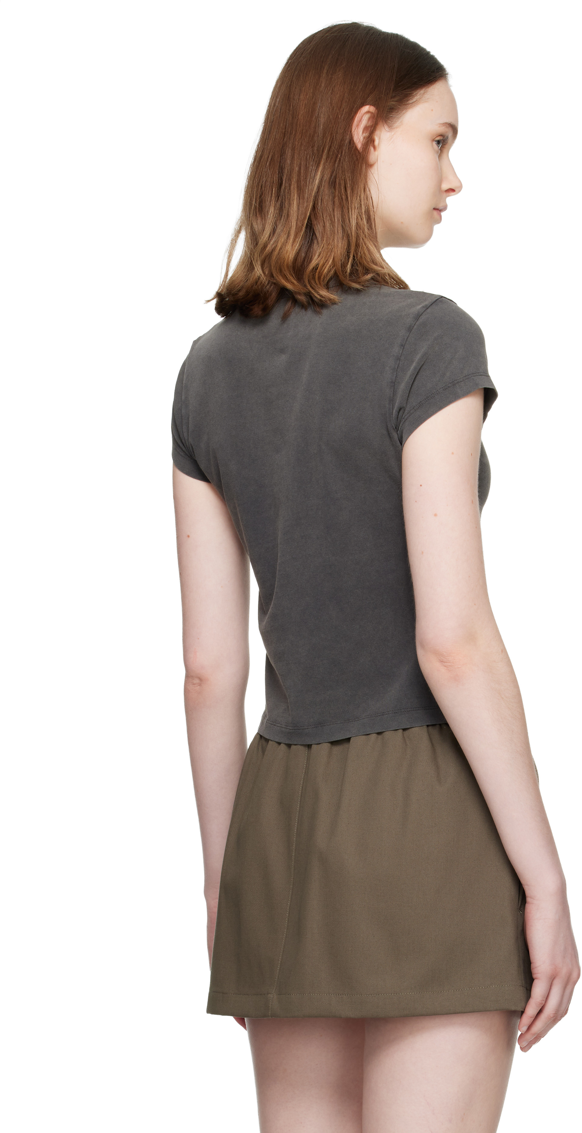 Alexander Wang - Micro t-shirt gris à image