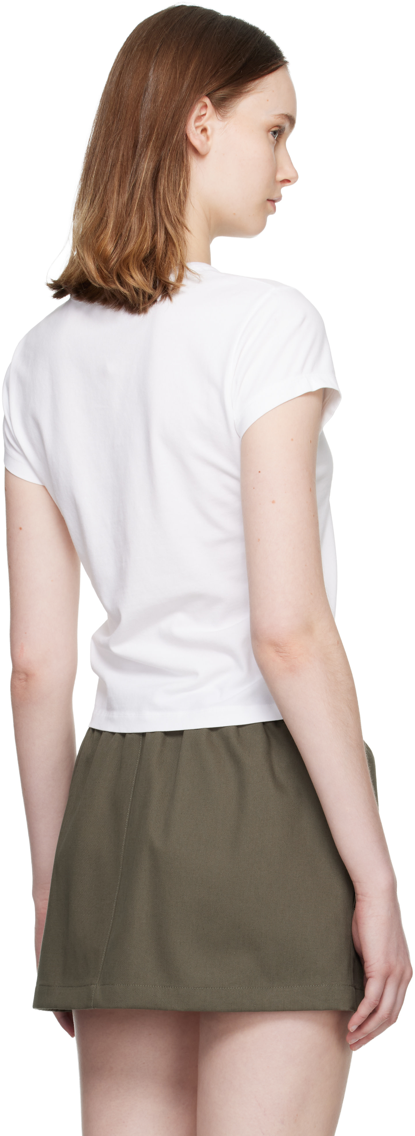 Alexander Wang - Micro t-shirt blanc à image