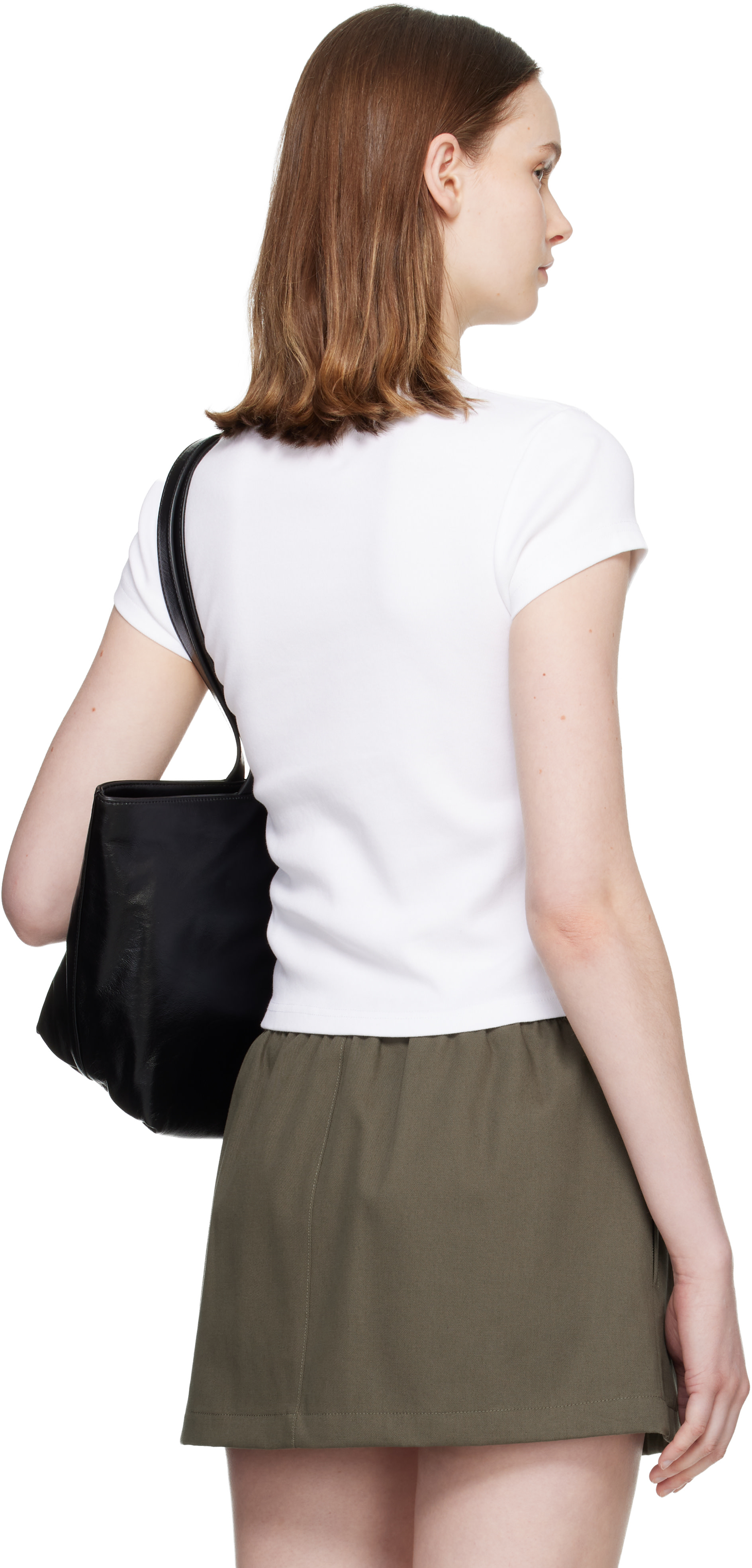 Alexander Wang - Micro t-shirt blanc à logo