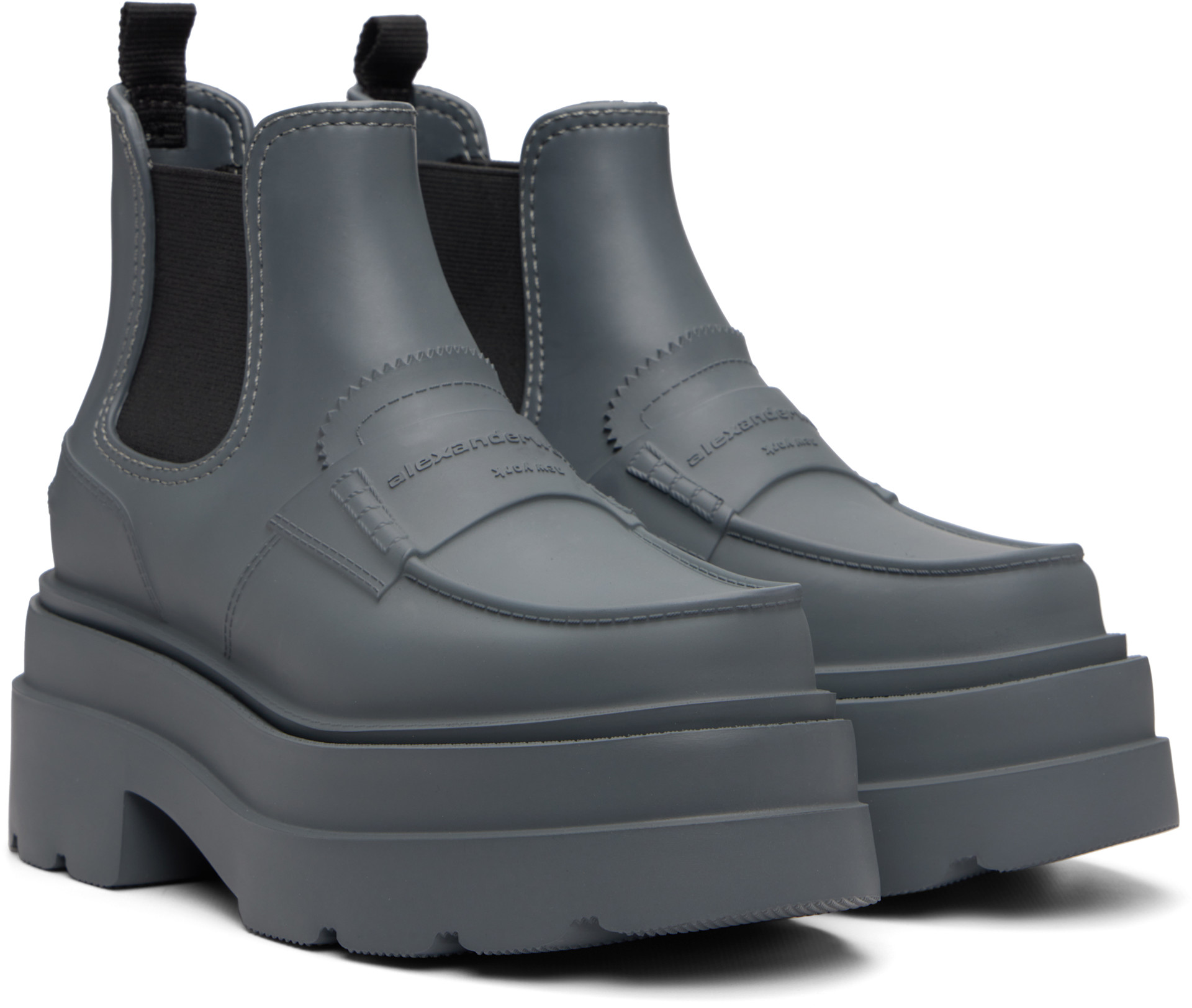 Alexander Wang - グレー Carter プラットフォーム レインブーツ