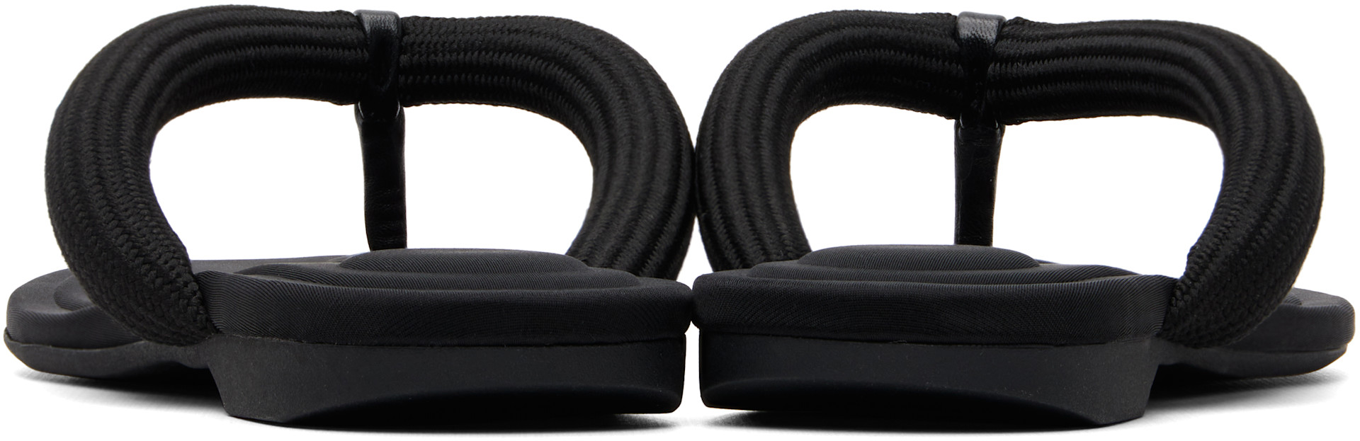 Alexander Wang: Black Jenna Tubular Flat Thong Sandals | SSENSE