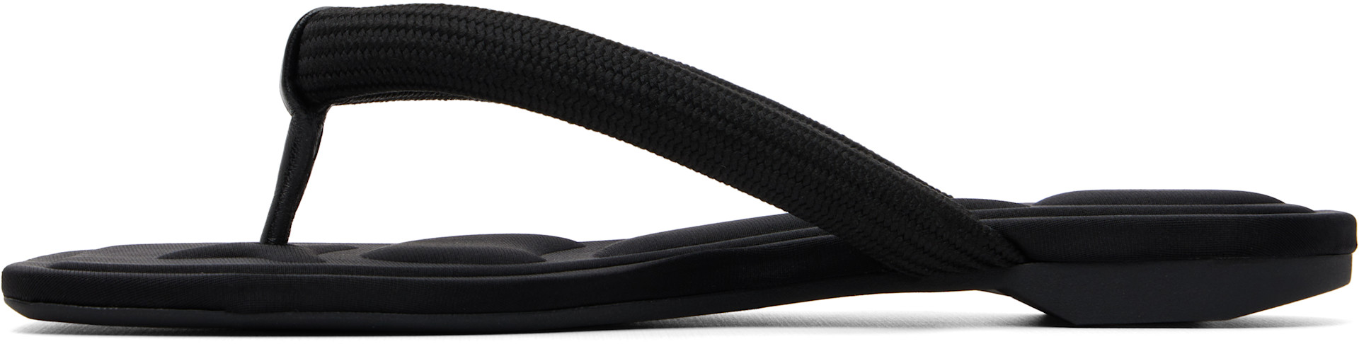 Alexander Wang: Black Jenna Tubular Flat Thong Sandals | SSENSE