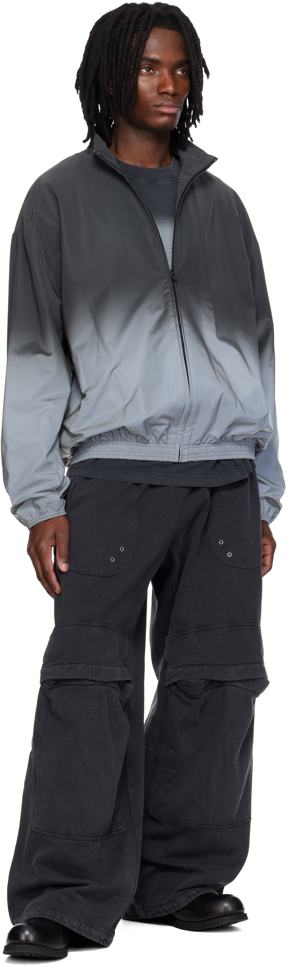 Alexander Wang - グレー＆シルバー Reflective トラックジャケット