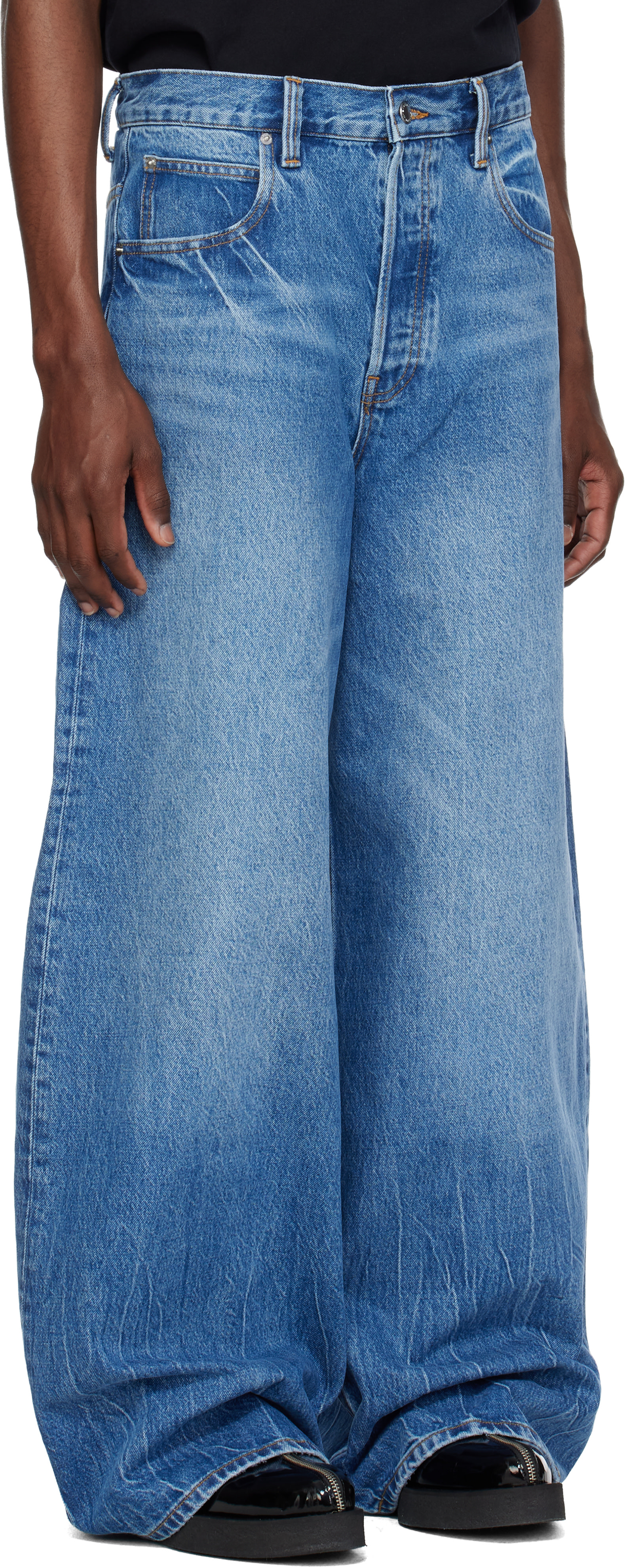 Alexander Wang - Jean ample Surge bleu à taille basse