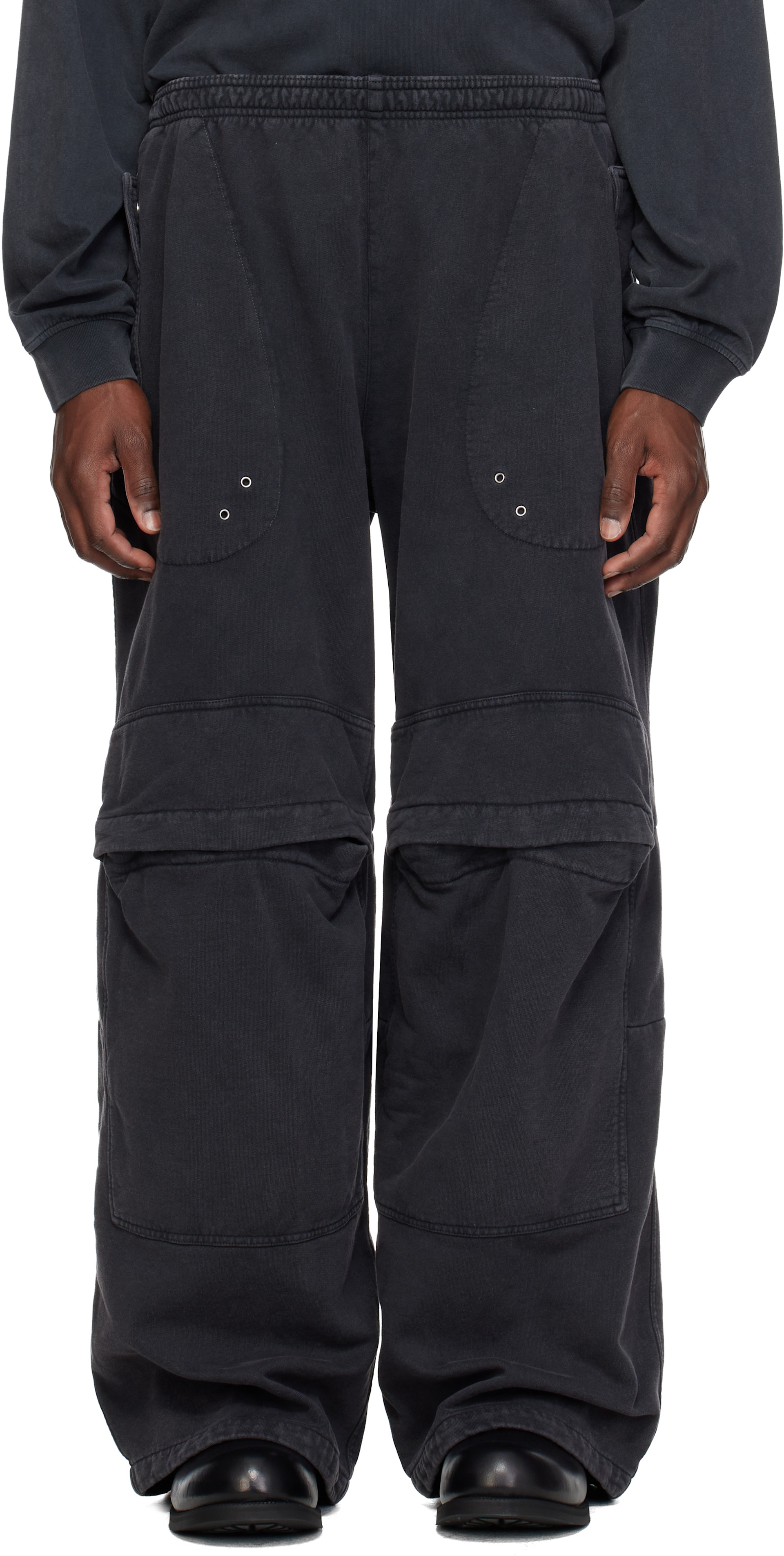 Alexander Wang: ブラック Articulated ミッドライズ カーゴパンツ