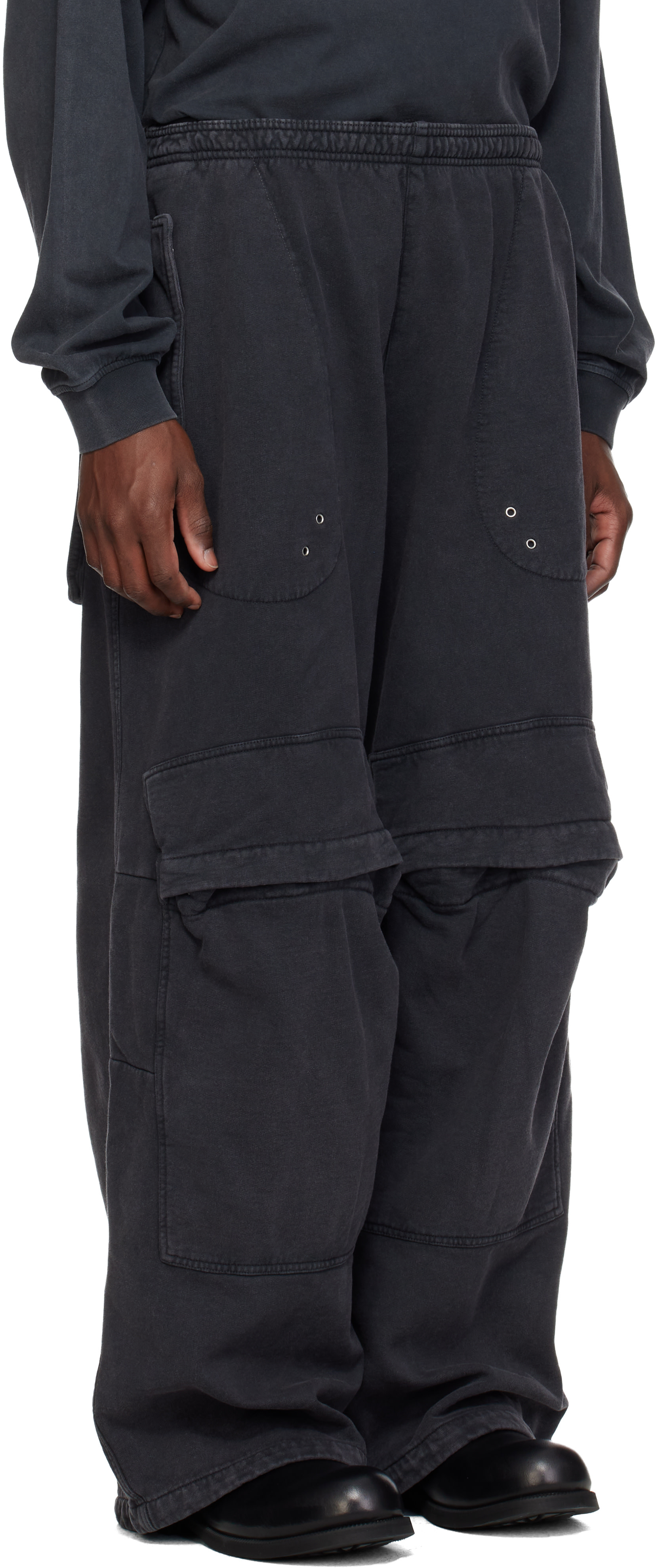 Alexander Wang: ブラック Articulated ミッドライズ カーゴパンツ