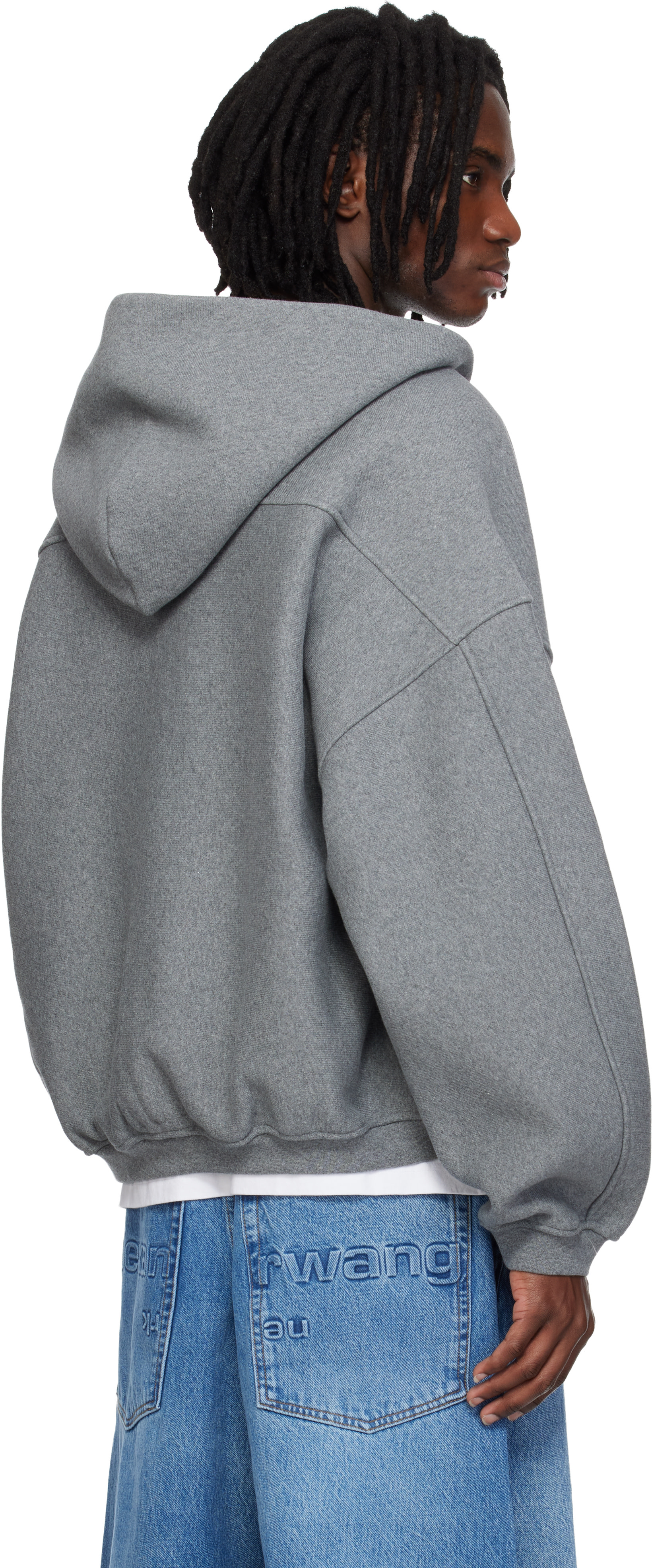 Alexander Wang: Gray Star Zip Up Hoodie | SSENSE Austria