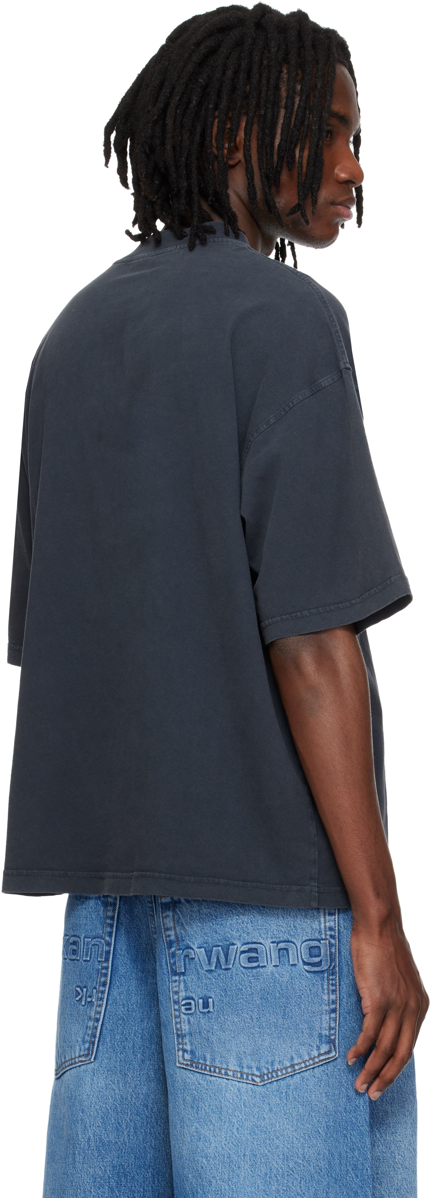 Alexander Wang: Black Oversized Graphic T-shirt | SSENSE