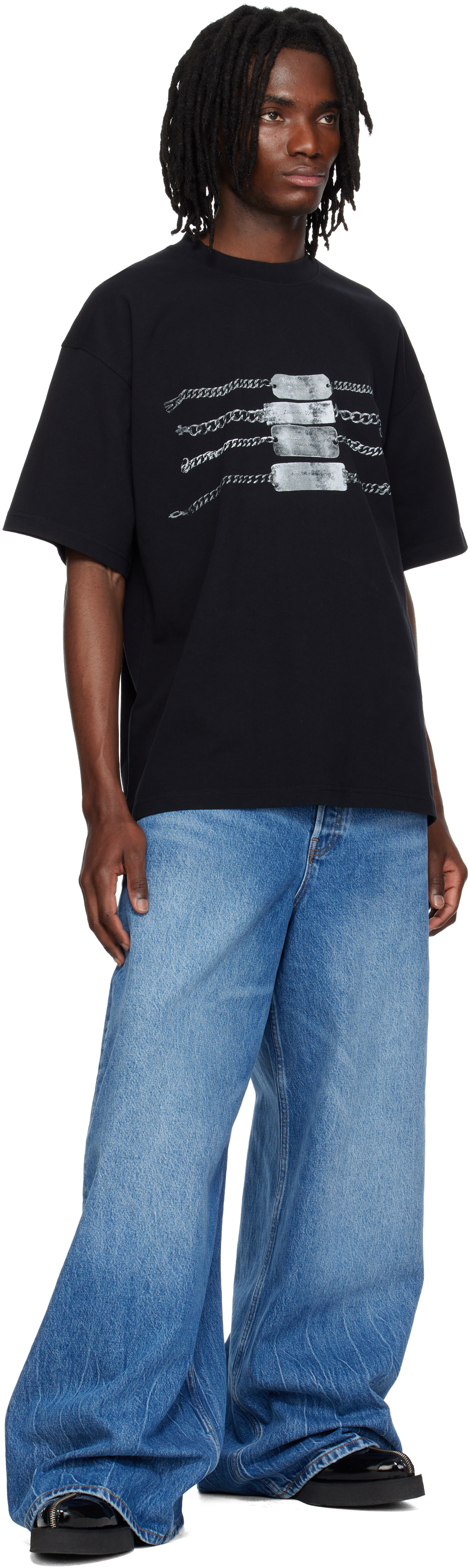 Alexander Wang: ブラック オーバーサイズ グラフィックTシャツ