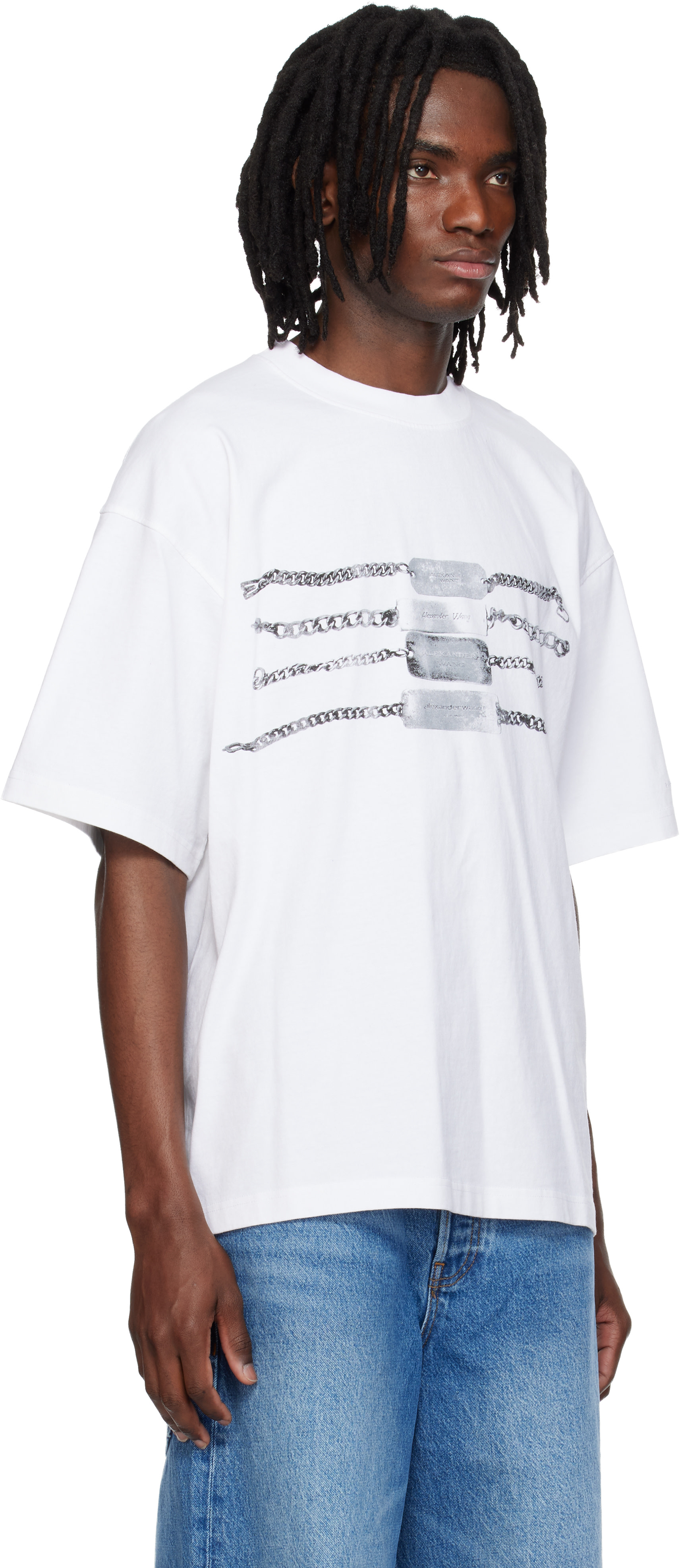 Alexander Wang: White Oversized Graphic T-shirt | SSENSE