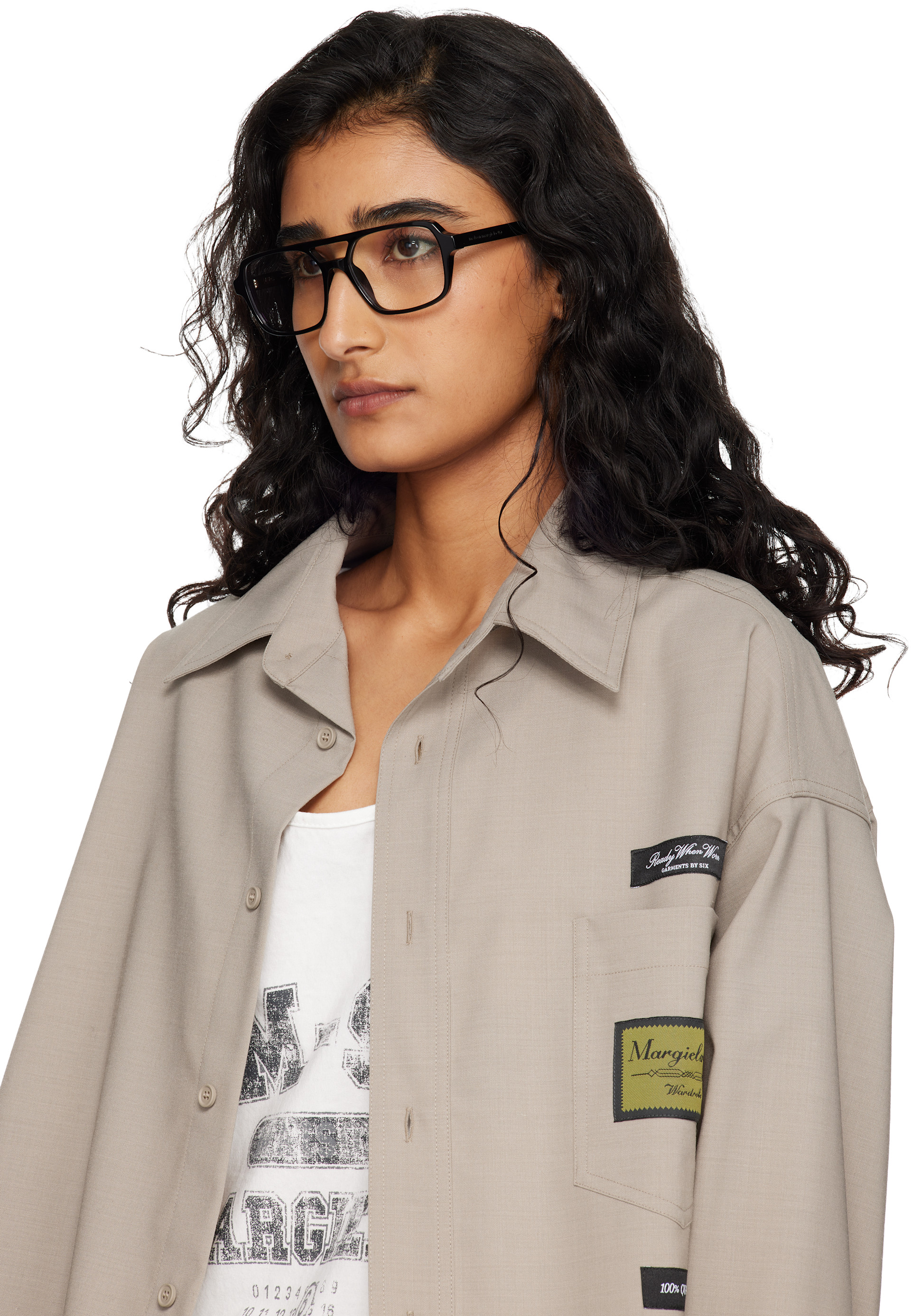 MM6 Maison Margiela: ブラック 14 メガネ | SSENSE 日本