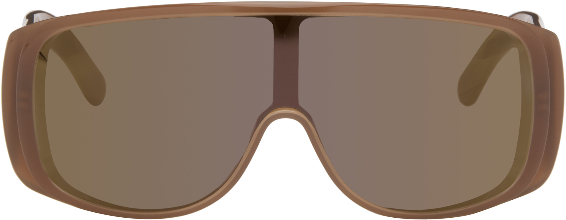 MM6 Maison Margiela: Brown Mask Sunglasses | SSENSE