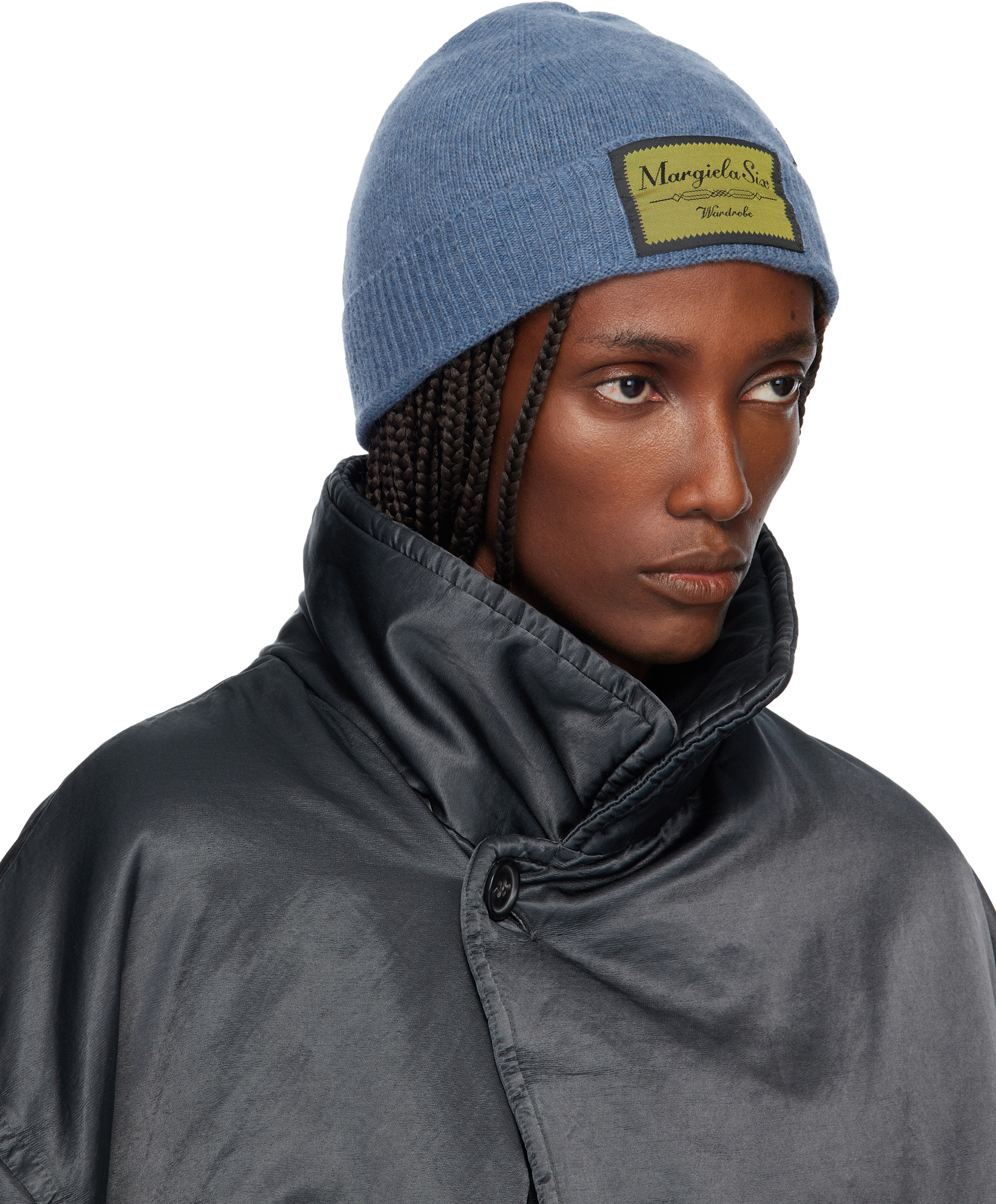 MM6 Maison Margiela: ブルー Access Labels Story ビーニー | SSENSE 日本