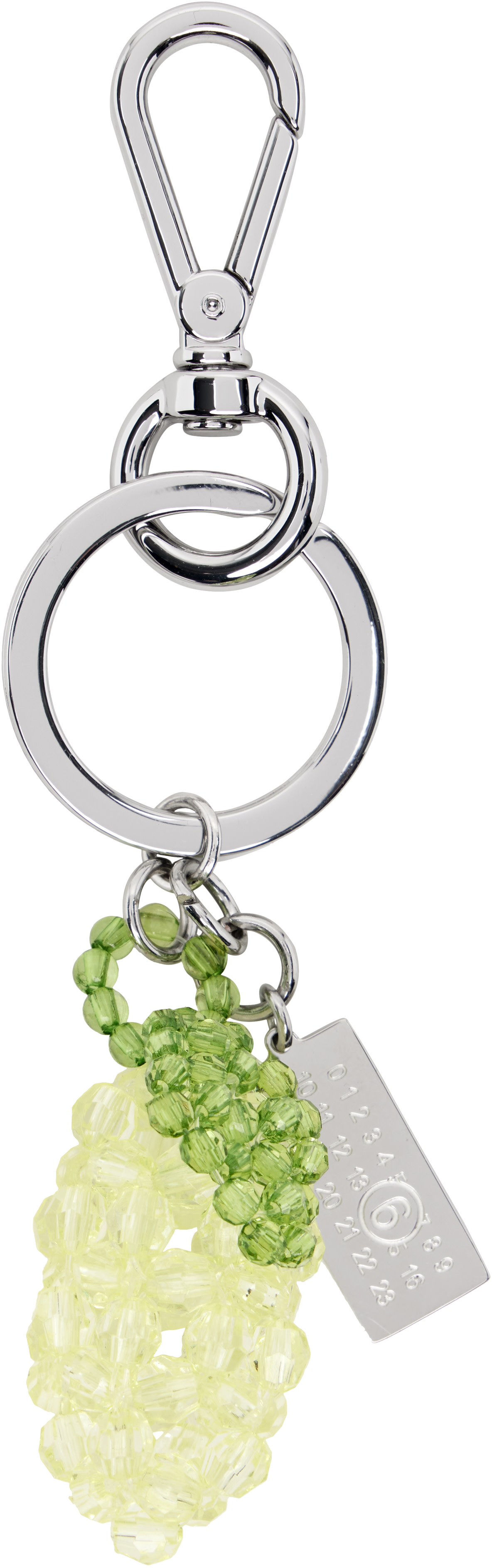 MM6 Maison Margiela: Yellow Lemon Beaded Numeric Keychain | SSENSE