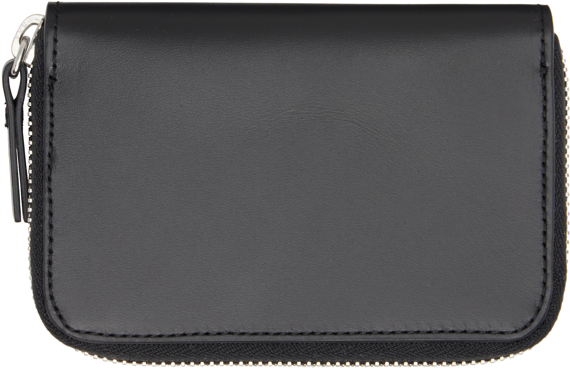 MM6 Maison Margiela: Black Numeric Leather Zip Wallet | SSENSE Canada