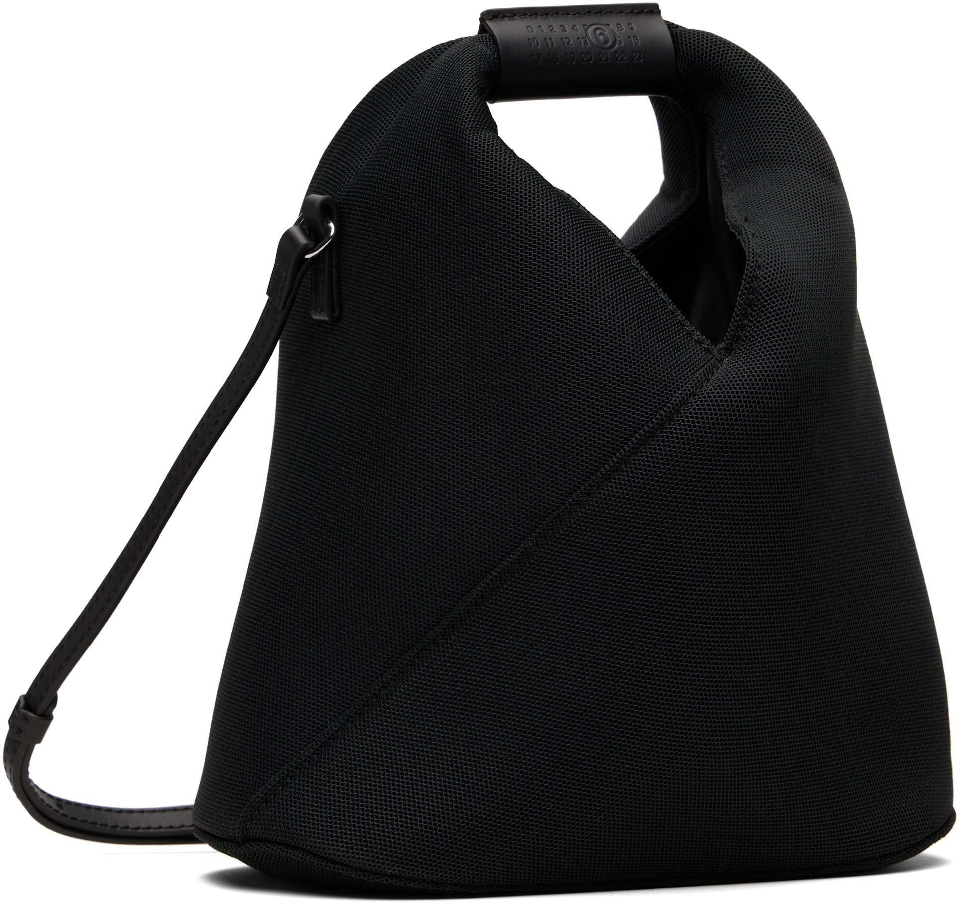 MM6 Maison Margiela: ブラック Triangle メッシュ クロスボディバッグ
