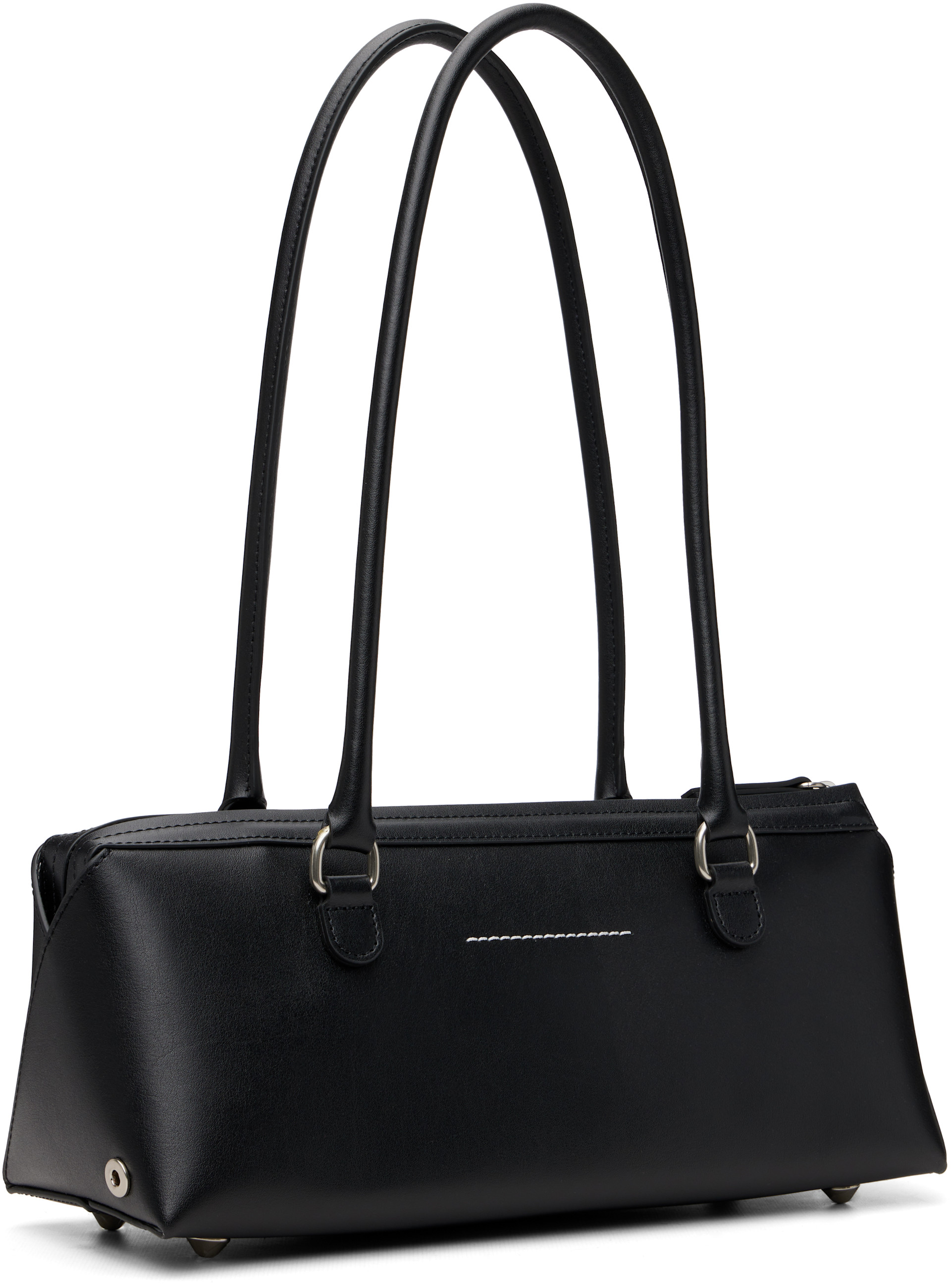 MM6 Maison Margiela: Black Small Bauletto Bag | SSENSE